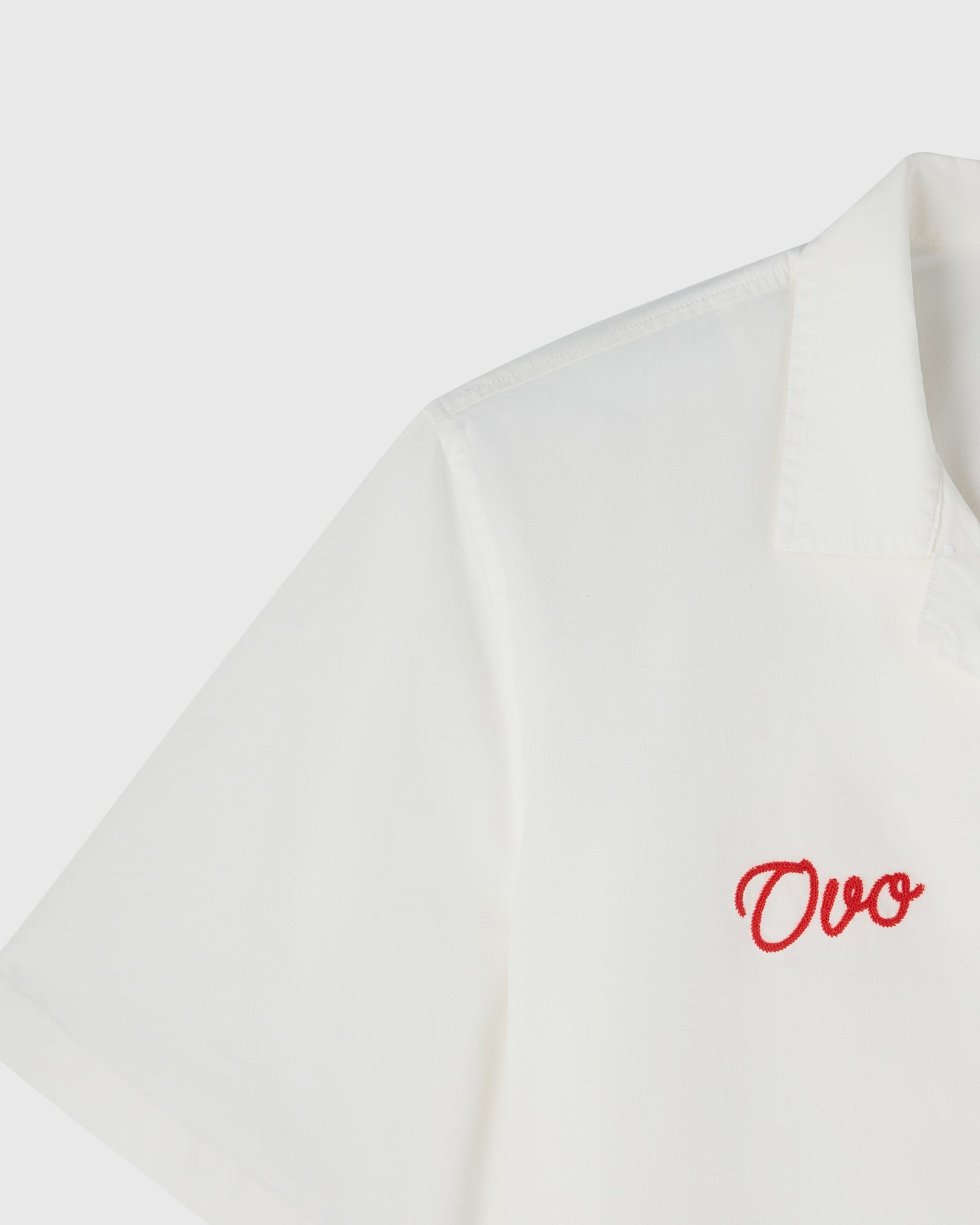 Rose Drop Poplin Camp Shirt - White IMAGE #4