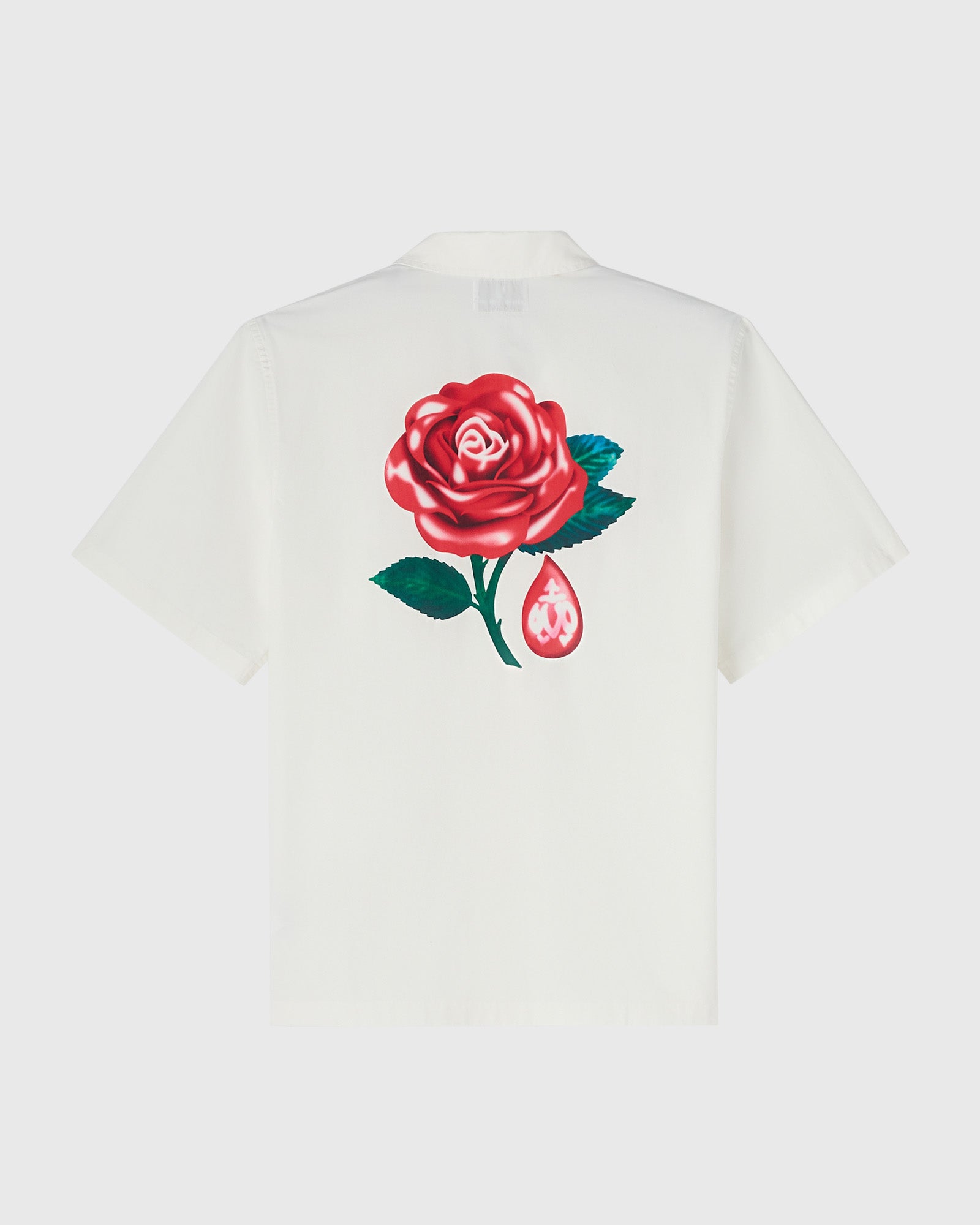 Rose Drop Poplin Camp Shirt - White IMAGE #2