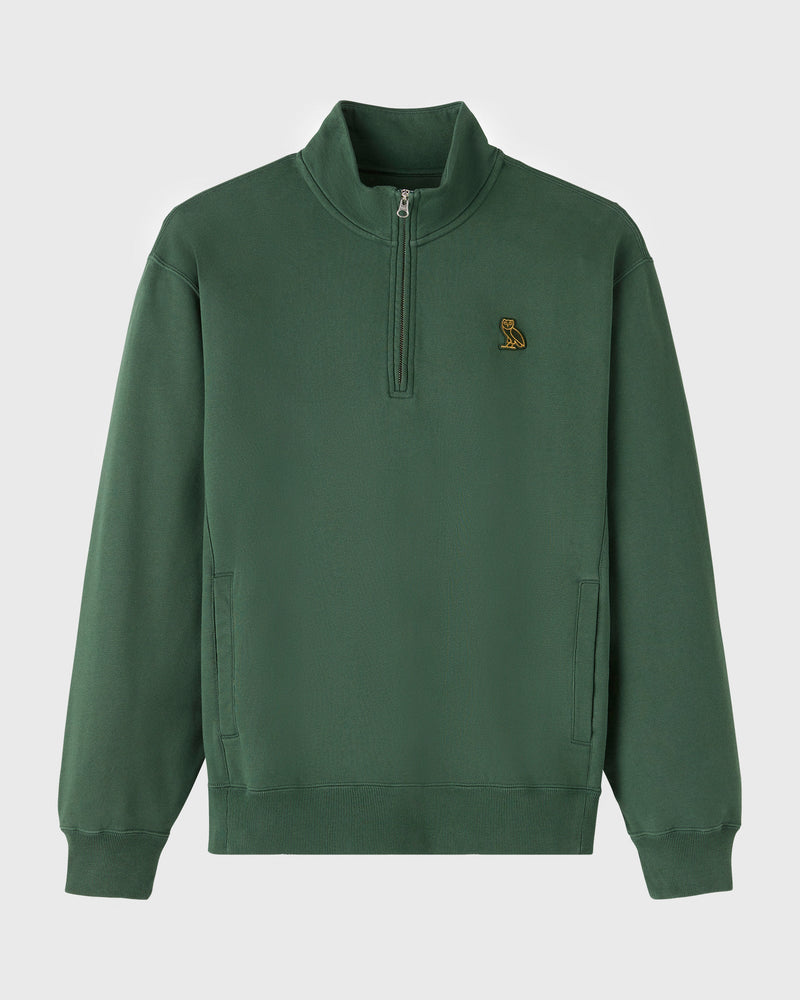 Classic Quarter-Zip Mockneck Sweatshirt - Forest Green