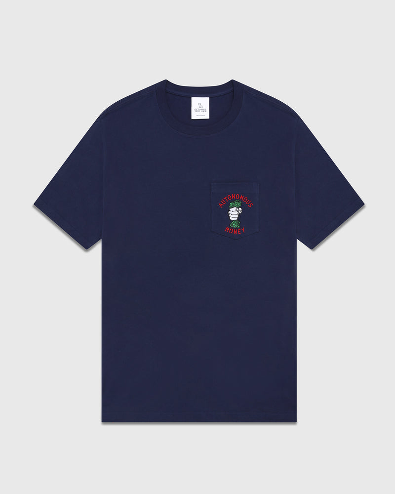 Autonomous Money Pocket T-Shirt  - Navy