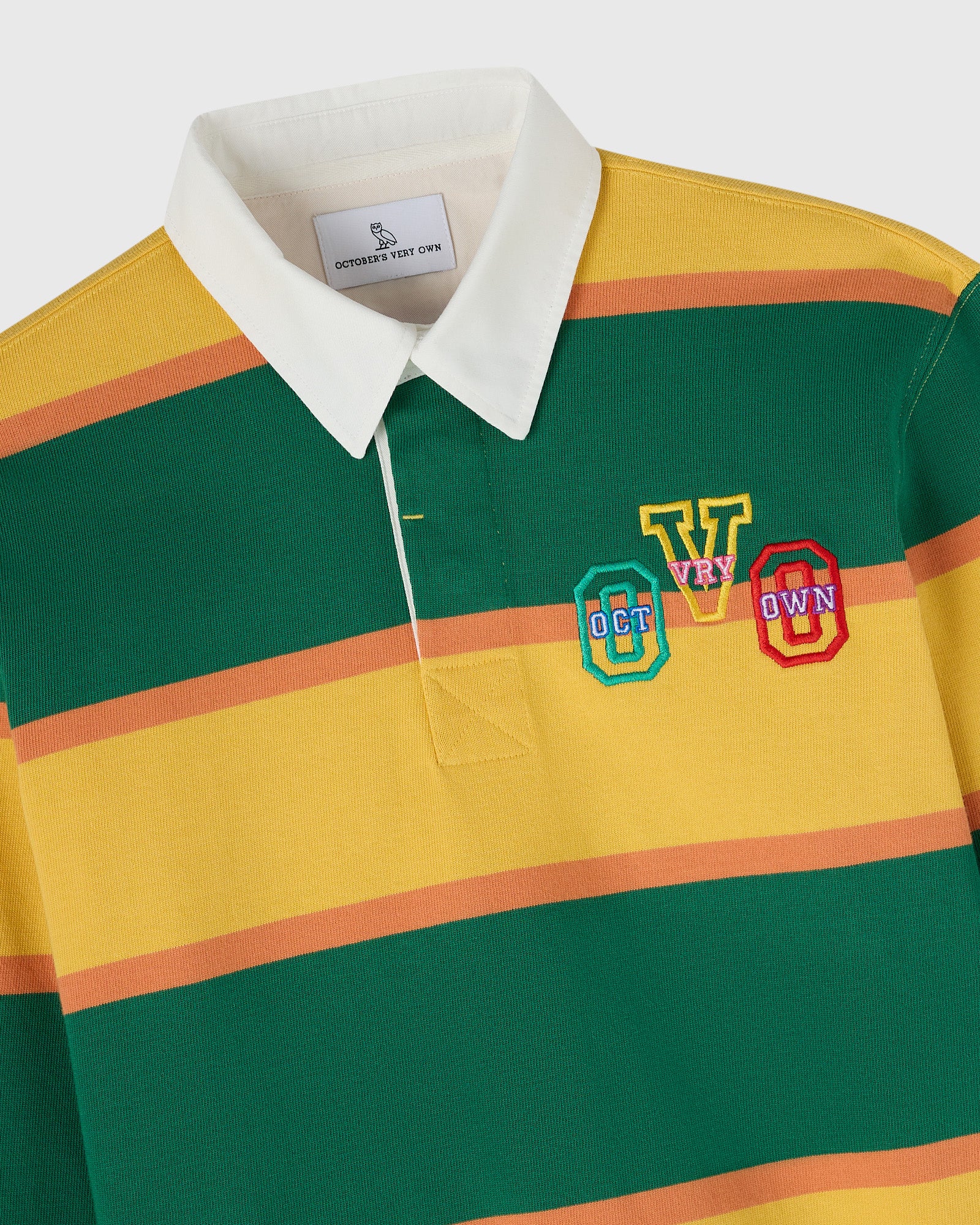 Campus Stripe Rugby Polo - Yellow/Green IMAGE #3