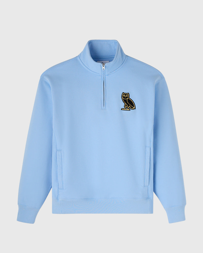 Mini OG Quarter-Zip Mockneck Sweatshirt - Light Blue