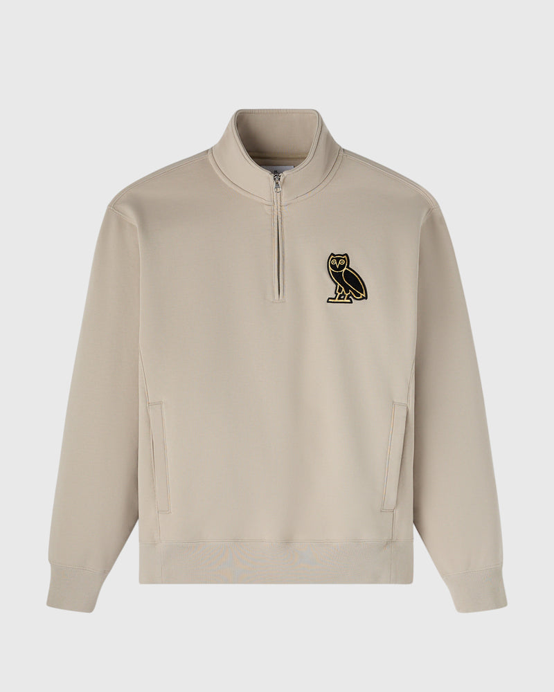 Mini OG Quarter-Zip Mockneck Sweatshirt - Beige