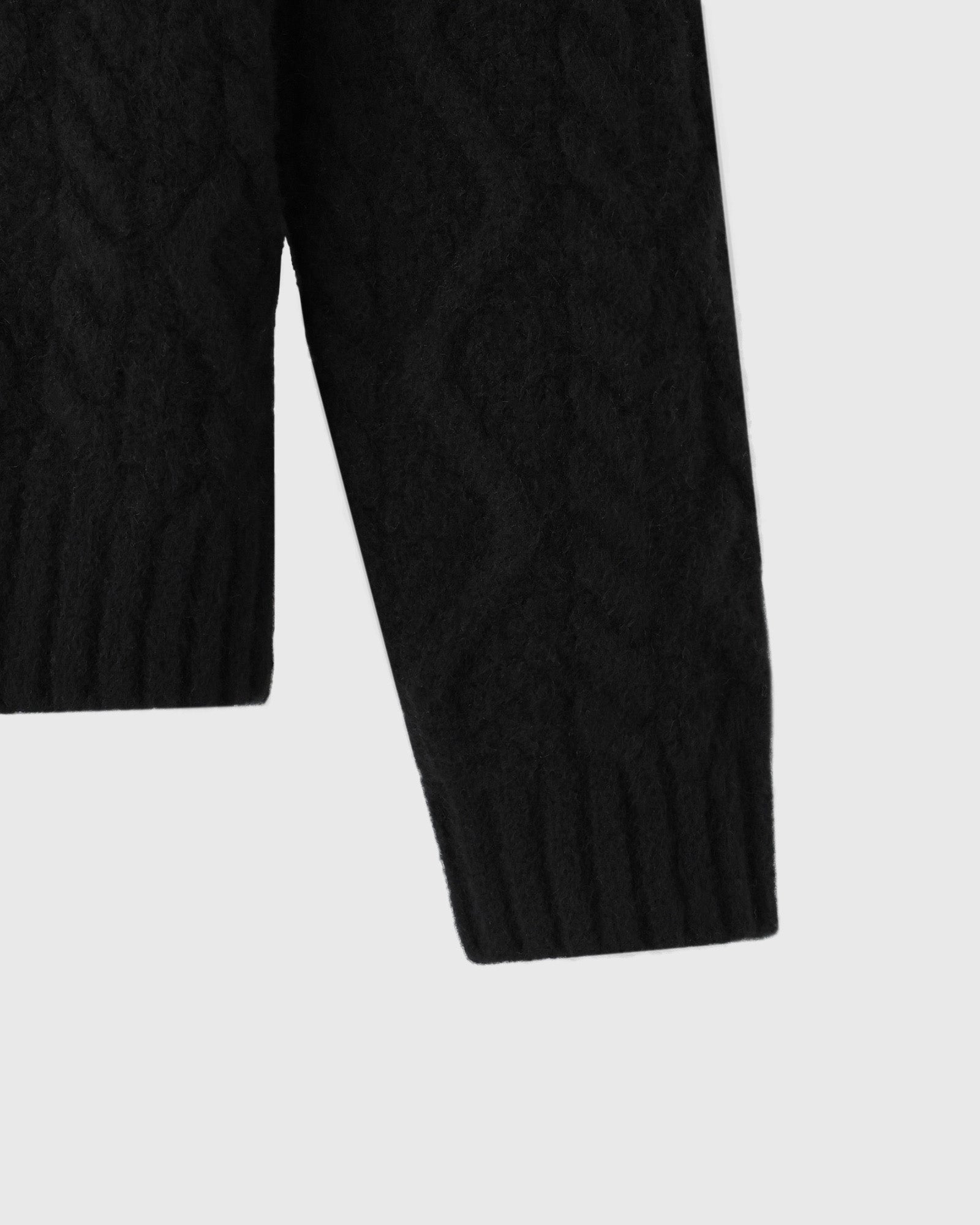 Cable Knit Sweater With Crest - Black IMAGE #4