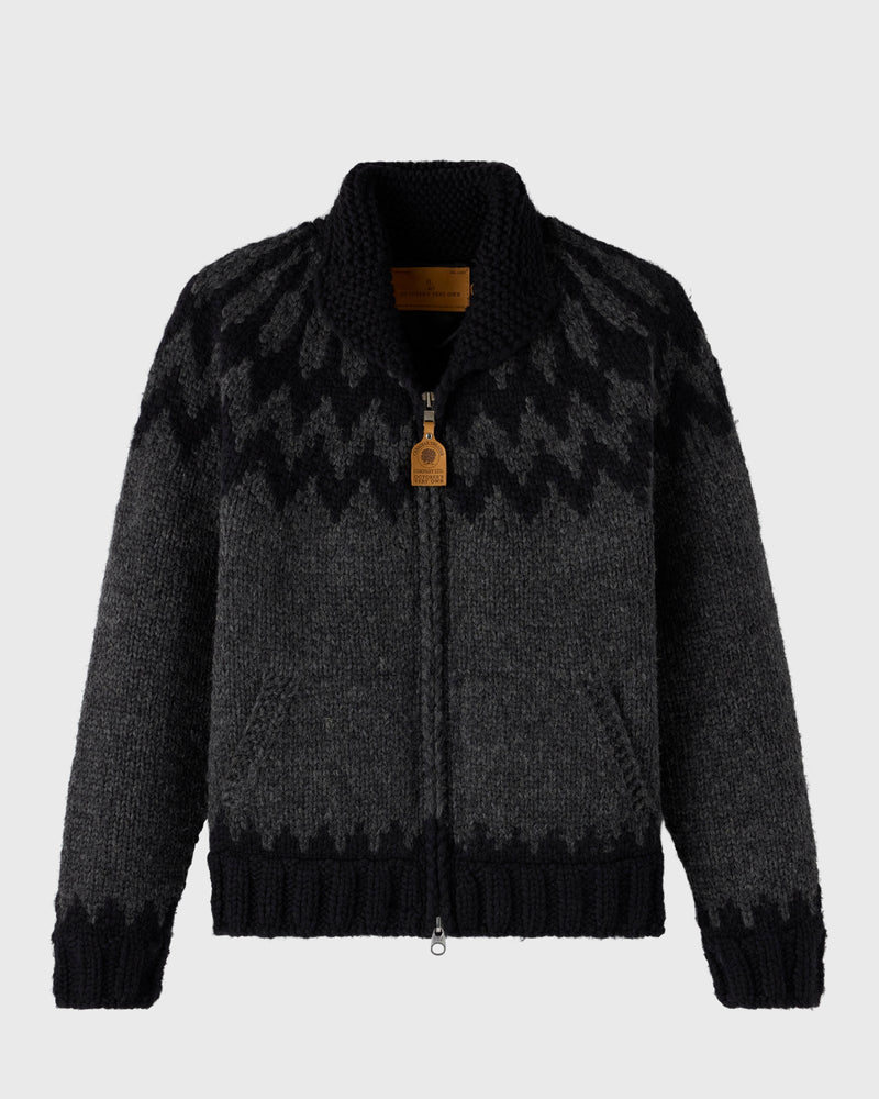 Canadian Sweater Company Hand Knit Cardigan - Dark Grey/Black