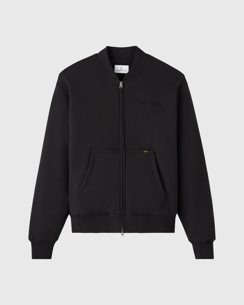 Waffle-Lined Track Jacket - Black