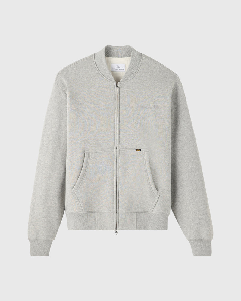 Waffle-Lined Track Jacket - Heather Grey