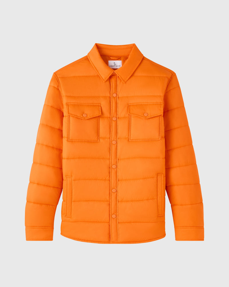 Nylon Quilted  Shirt Jacket - Hunter Orange