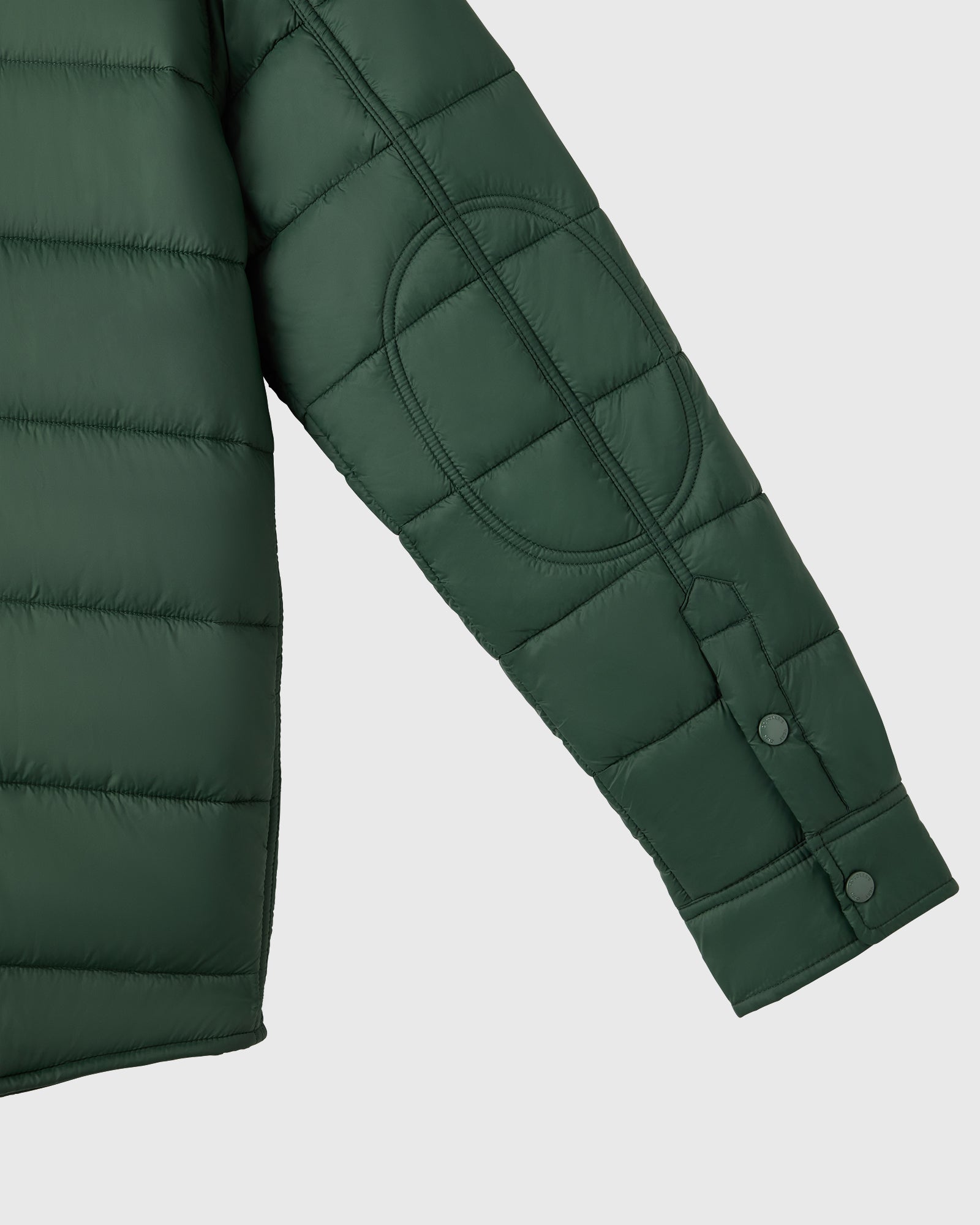 Nylon Quilted Shirt Jacket - Forest Green IMAGE #7