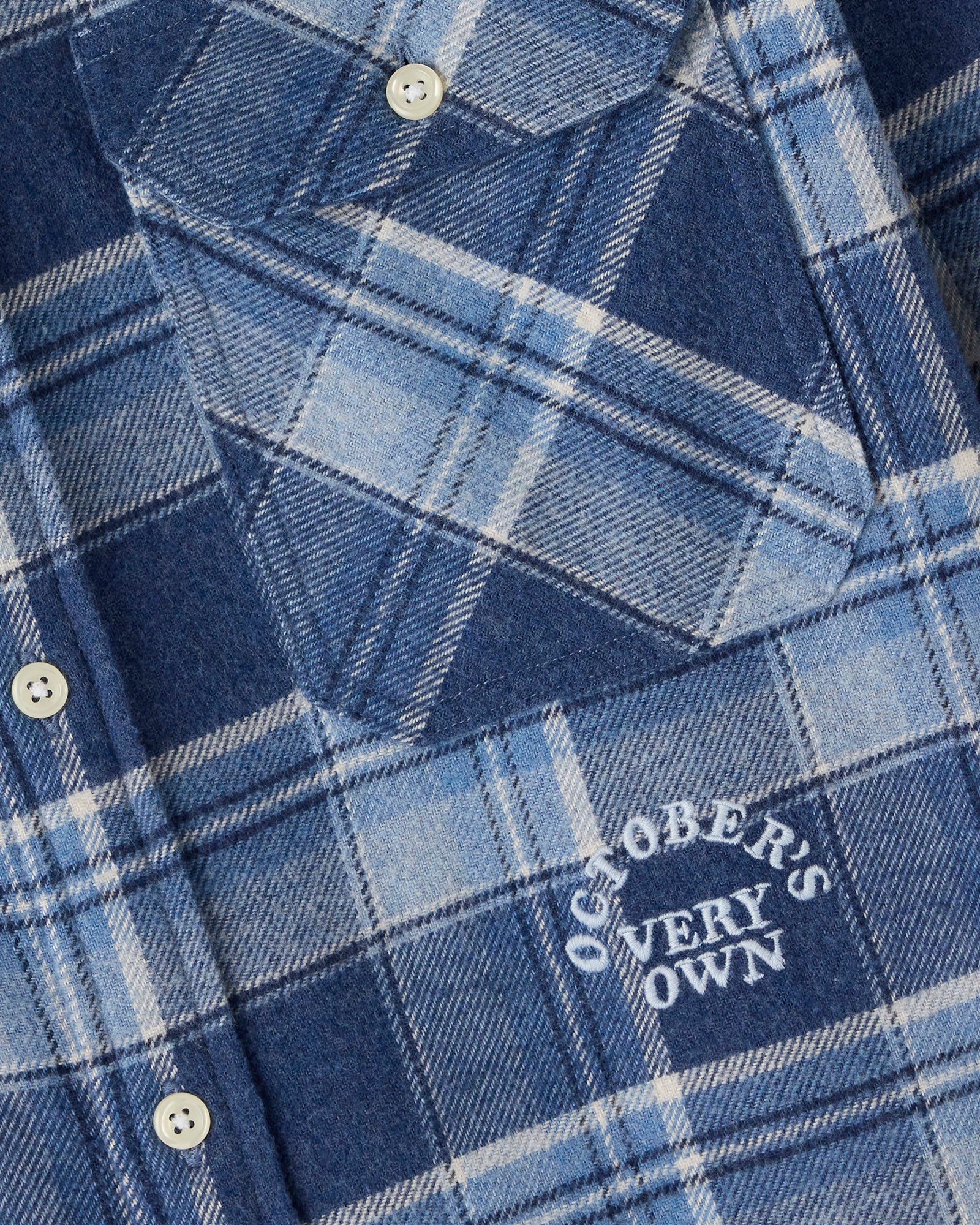 Heather Plaid Flannel Shirt - Blue IMAGE #7