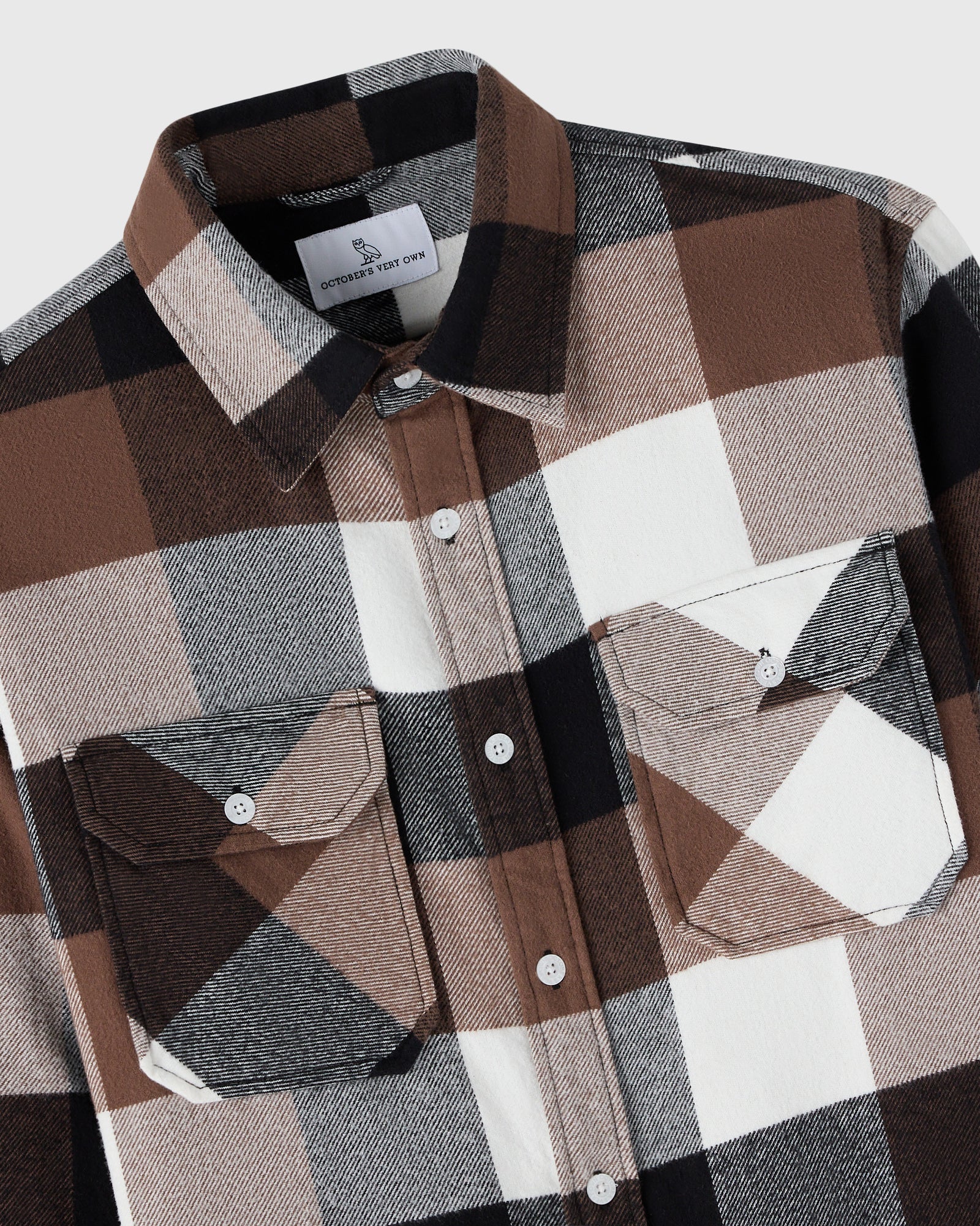 Buffalo Plaid Flannel Shirt - Brown IMAGE #3