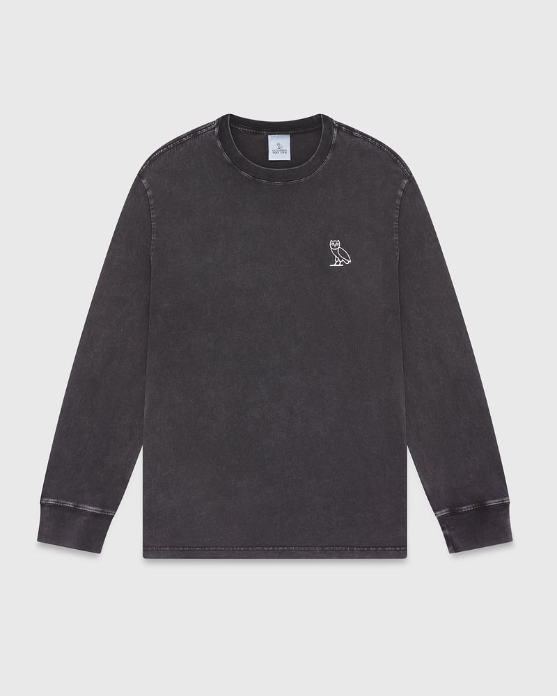 Muskoka Garment Dyed Longsleeve T-Shirt - Black