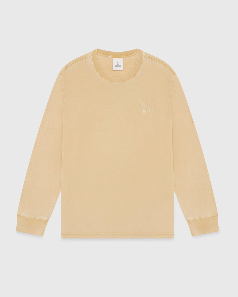 Muskoka Garment Dyed Longsleeve T-Shirt - Beige