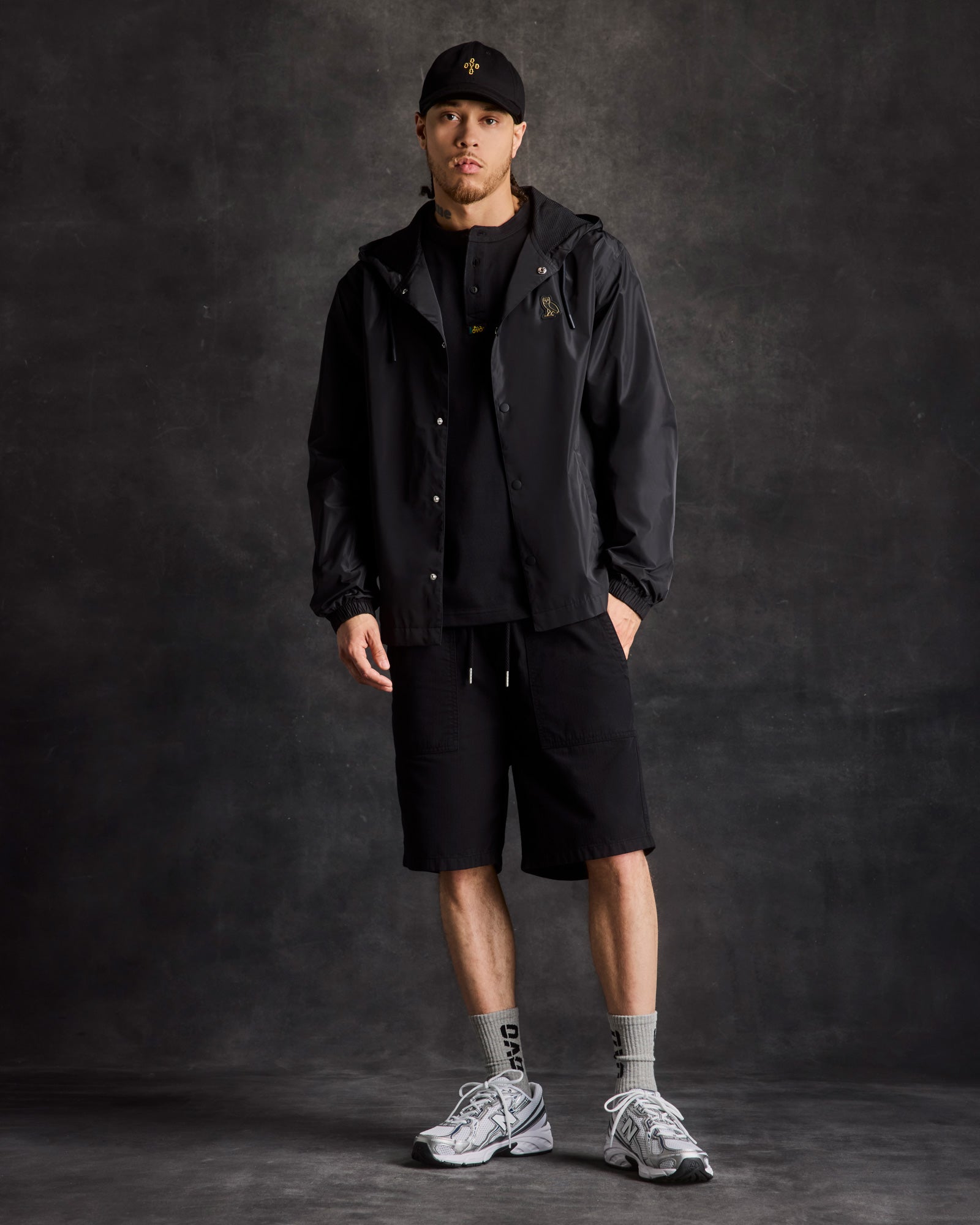 Hooded Coaches Jacket - Black IMAGE #2