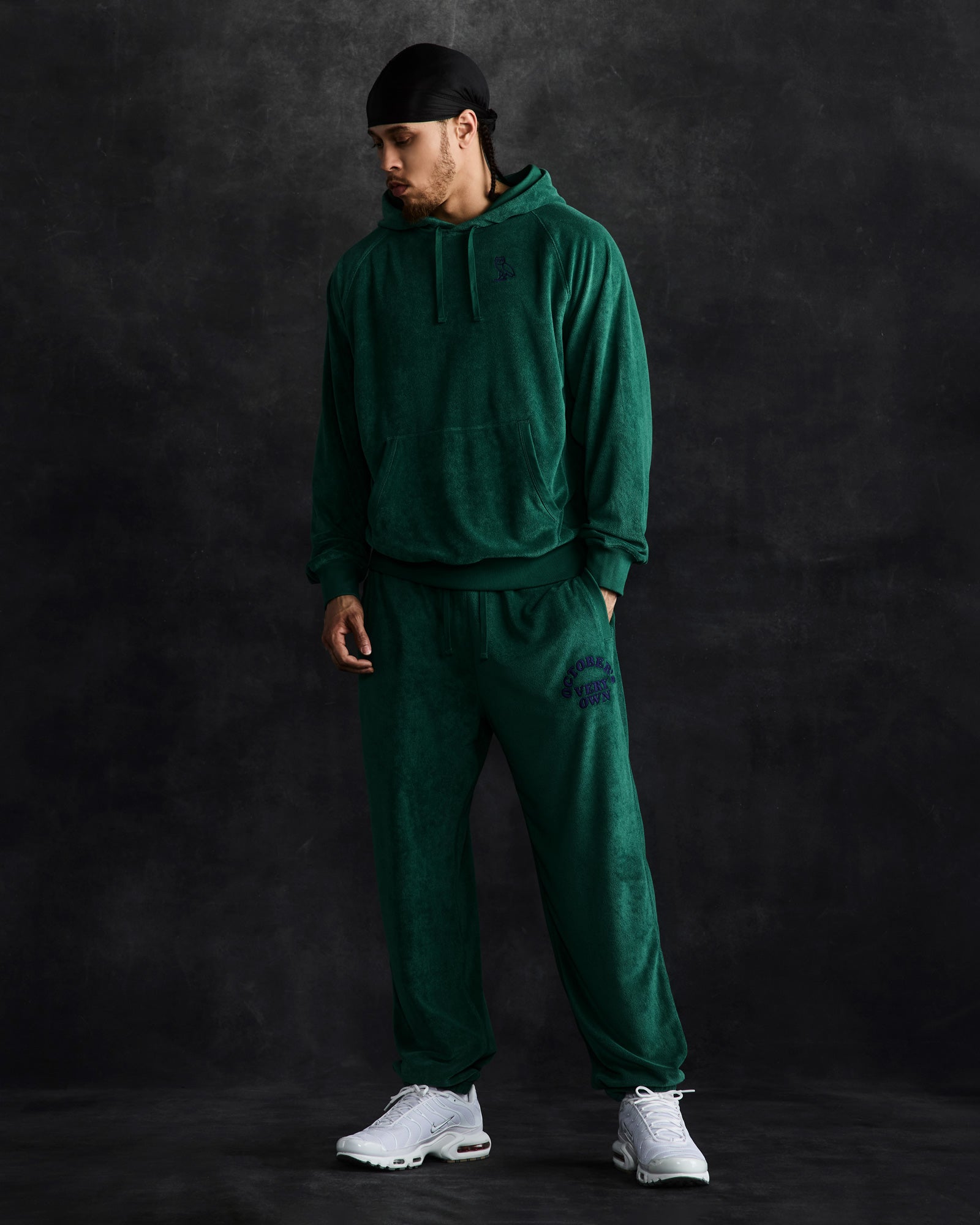 Cooper Arch Terry Cloth Hoodie - Green IMAGE #3