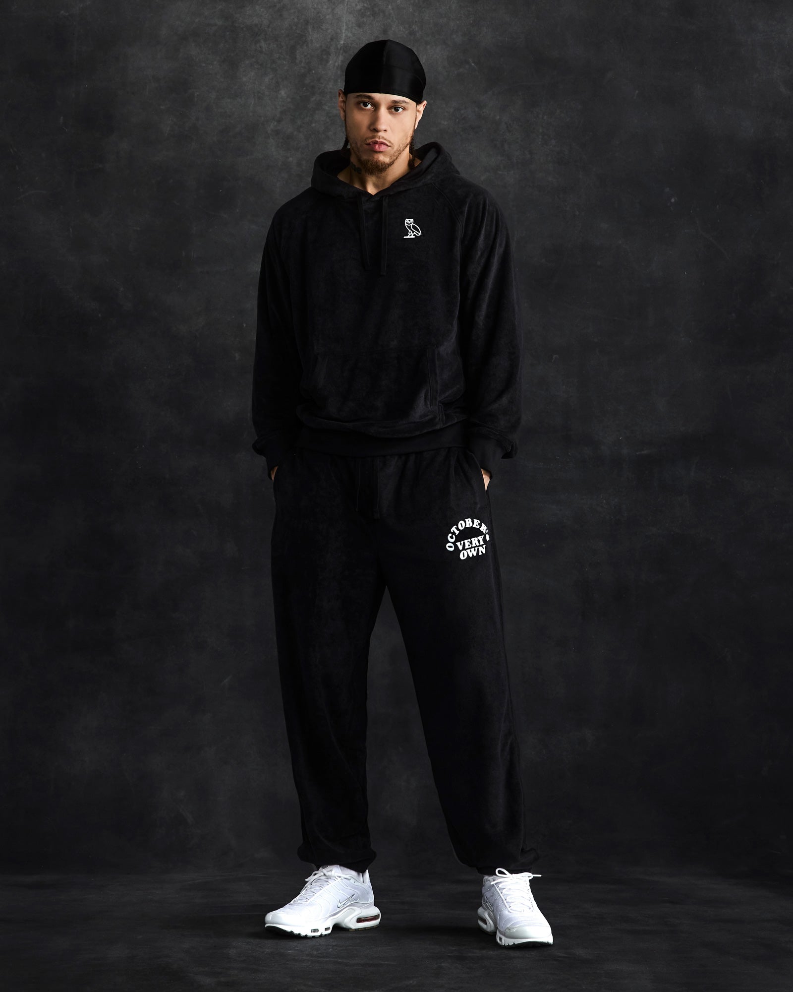 Cooper Arch Terry Cloth Hoodie - Black IMAGE #3