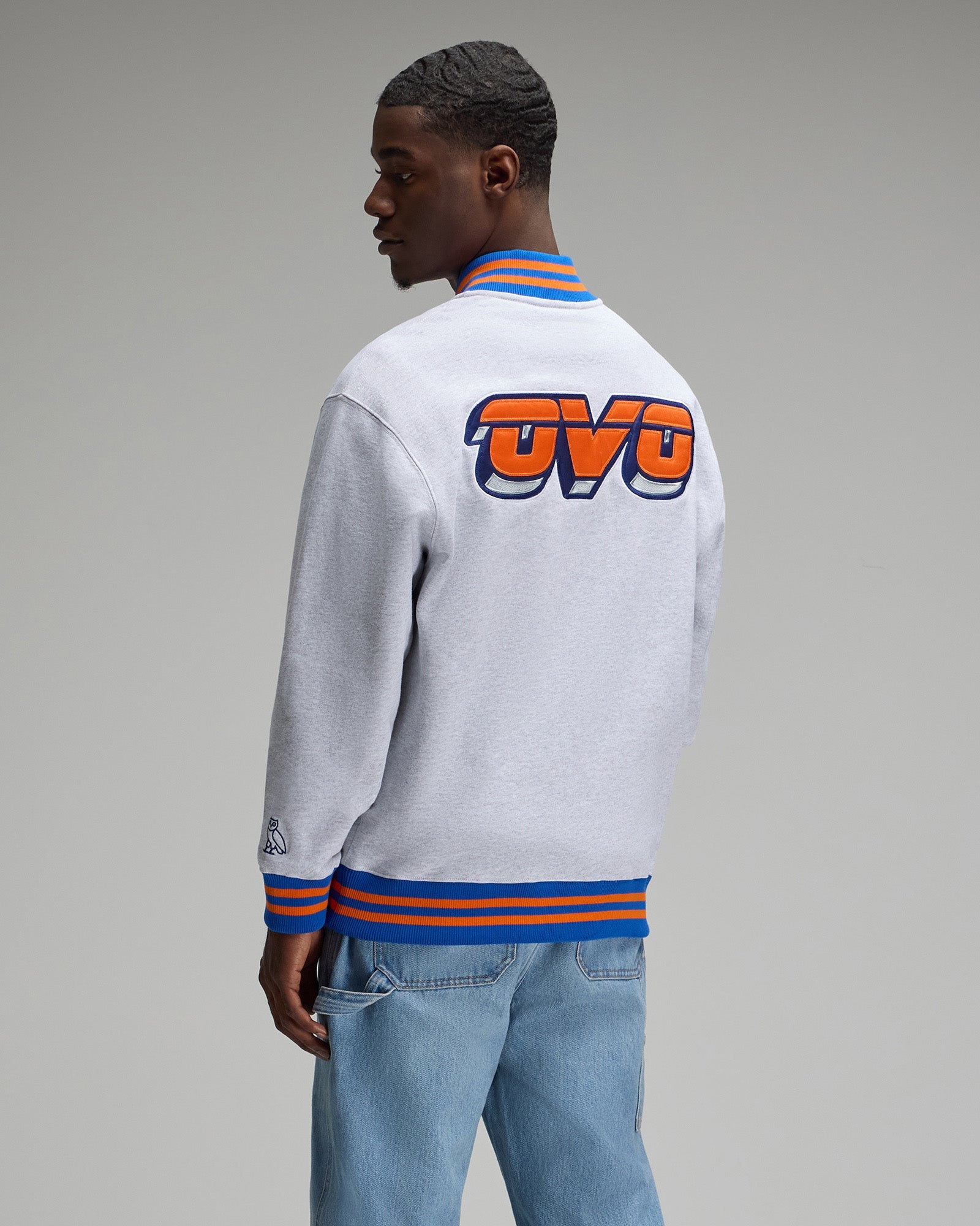 NBA New York Knicks Quarter-Zip Mockneck Sweatshirt - Ash Heather Grey IMAGE #5