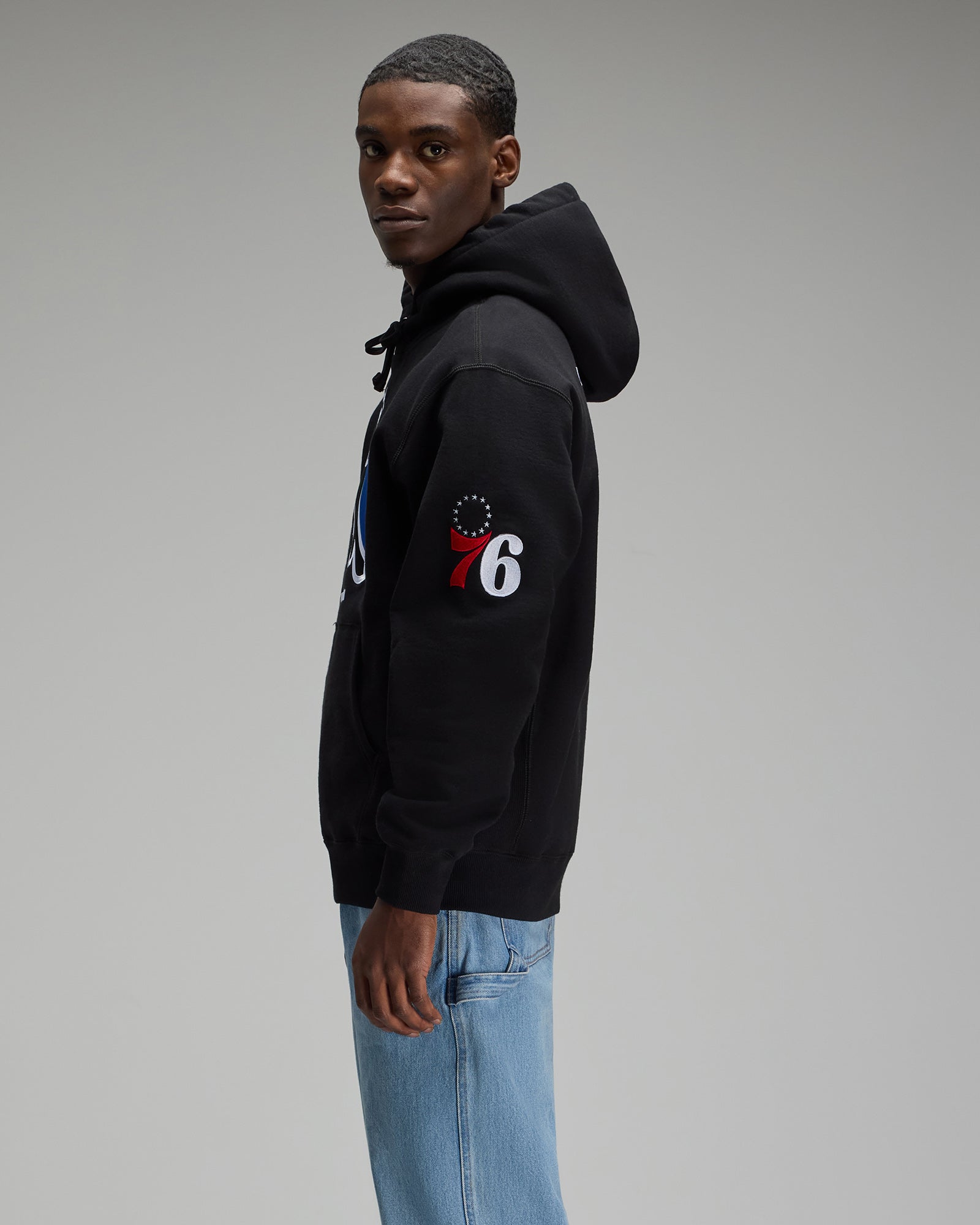 NBA Philadelphia 76ers Hoodie - Black IMAGE #4