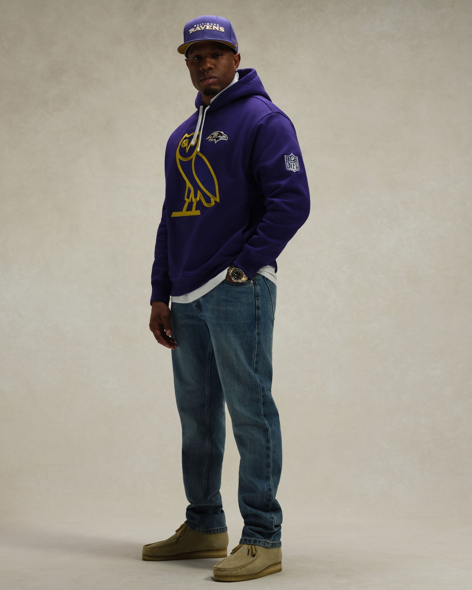 NFL Baltimore Ravens Icon Team Hoodie - Purple IMAGE #3