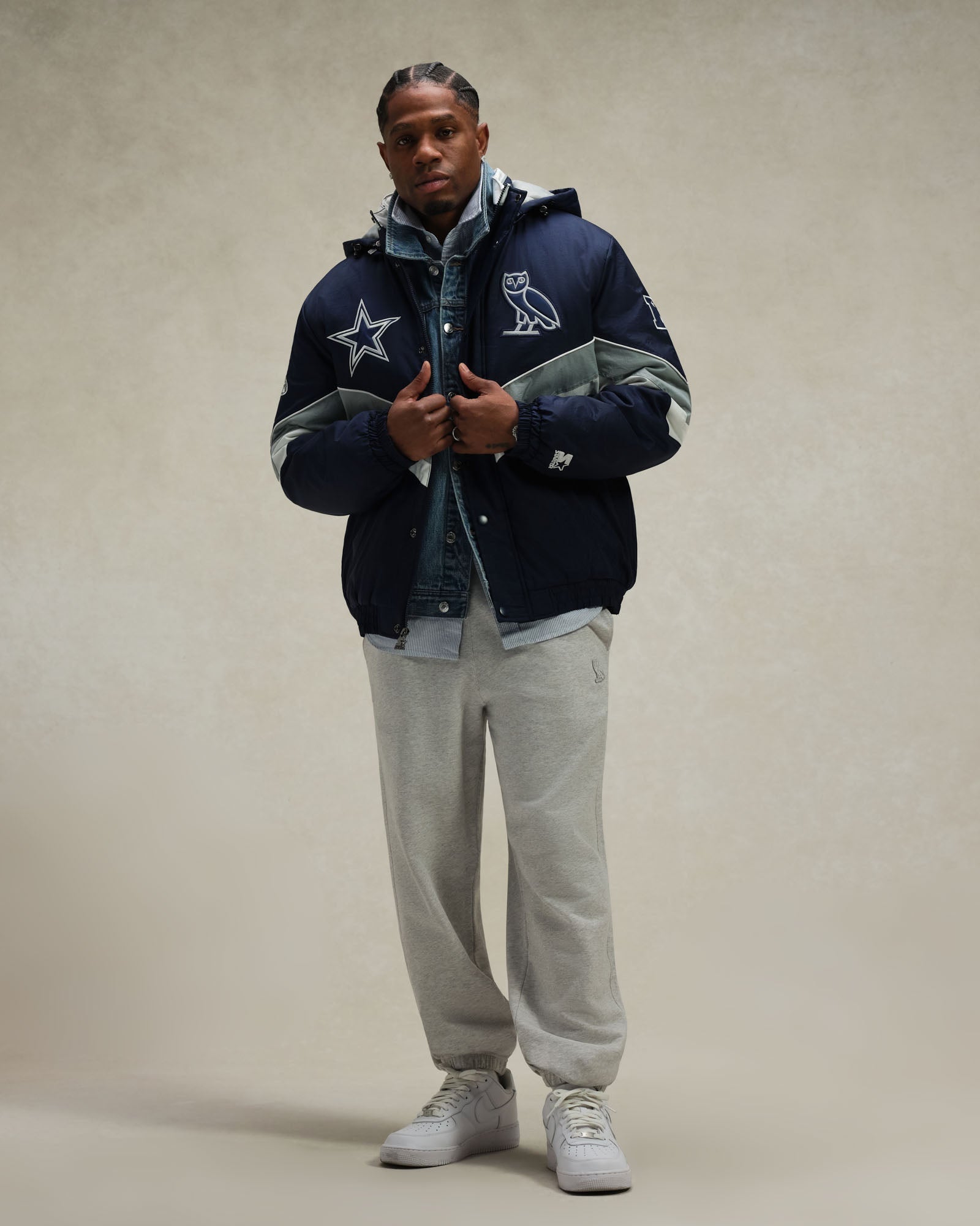 NFL Dallas Cowboys Starter® Sideline Puffer Jacket - Navy IMAGE #2