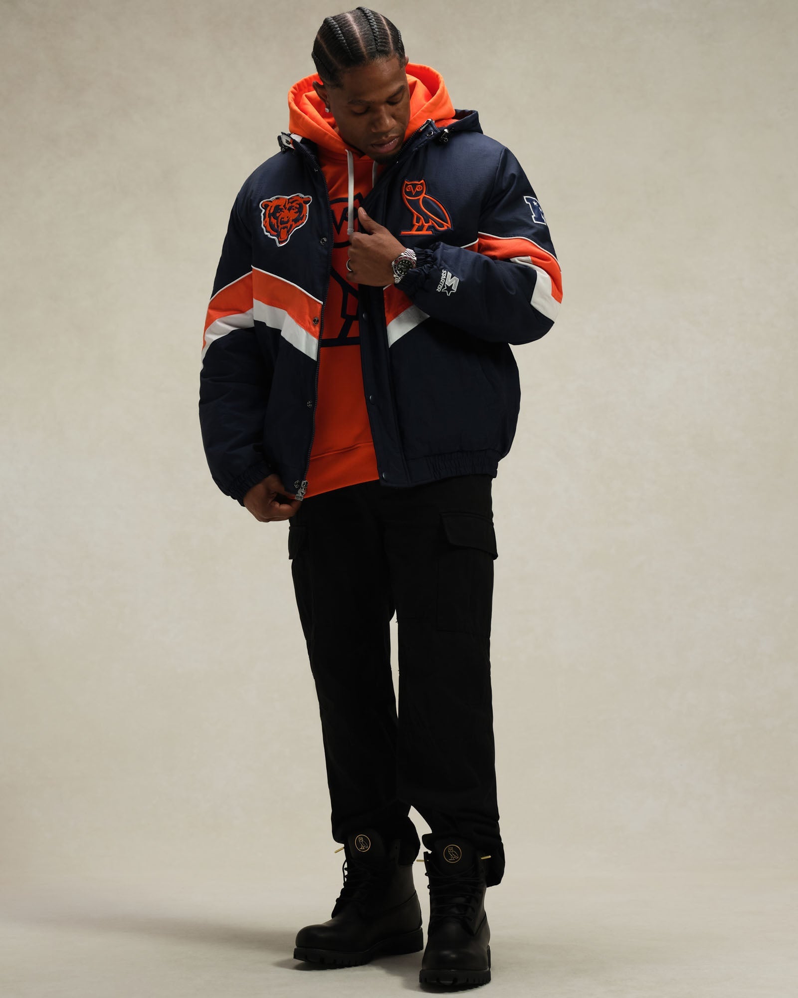 NFL Chicago Bears Starter® Sideline Puffer Jacket - Navy IMAGE #3