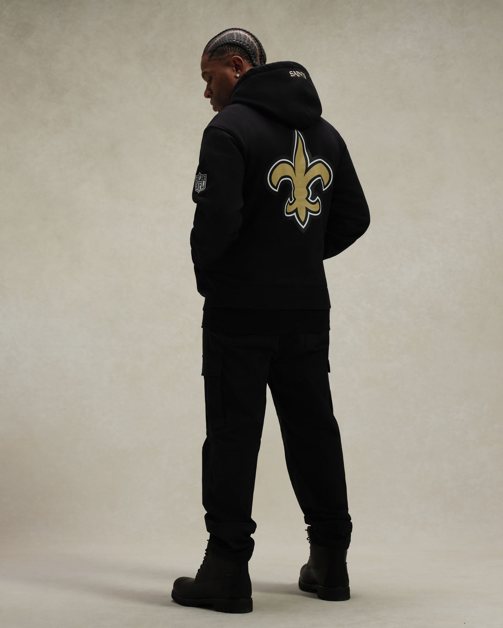 NFL New Orleans Saints Icon Team Hoodie - Black IMAGE #4