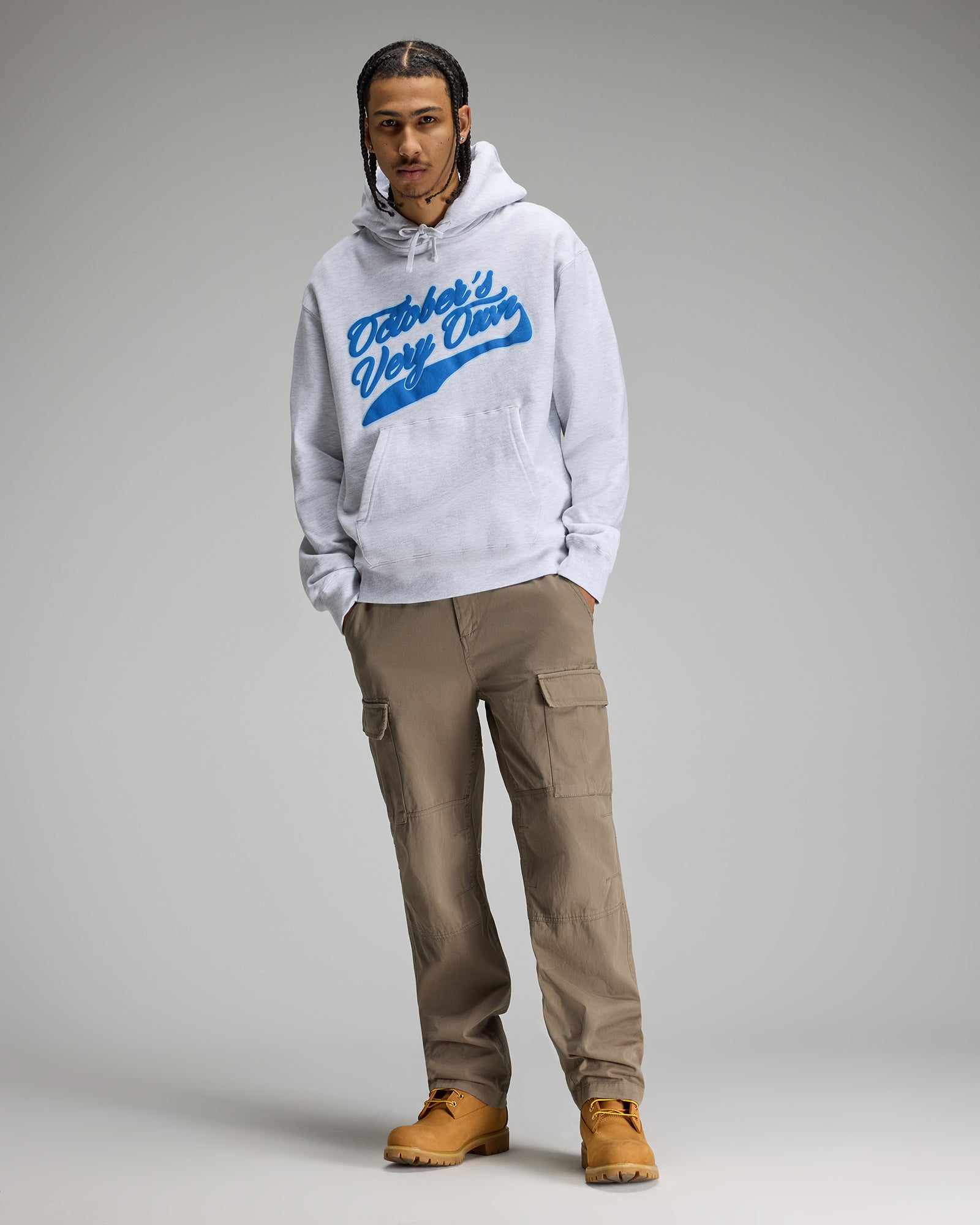 Sports Script Hoodie - Ash Heather Grey IMAGE #2