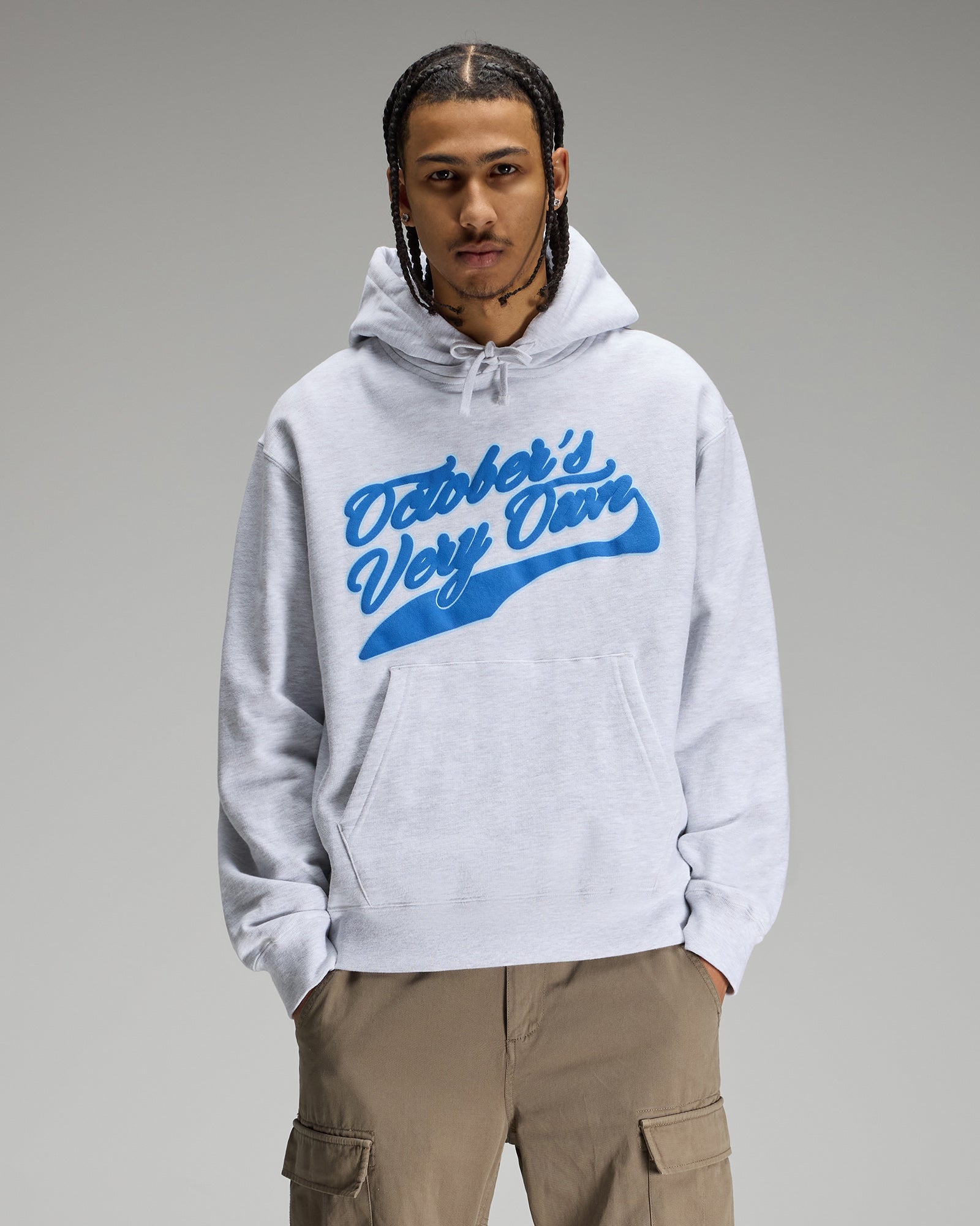 Sports Script Hoodie - Ash Heather Grey IMAGE #3