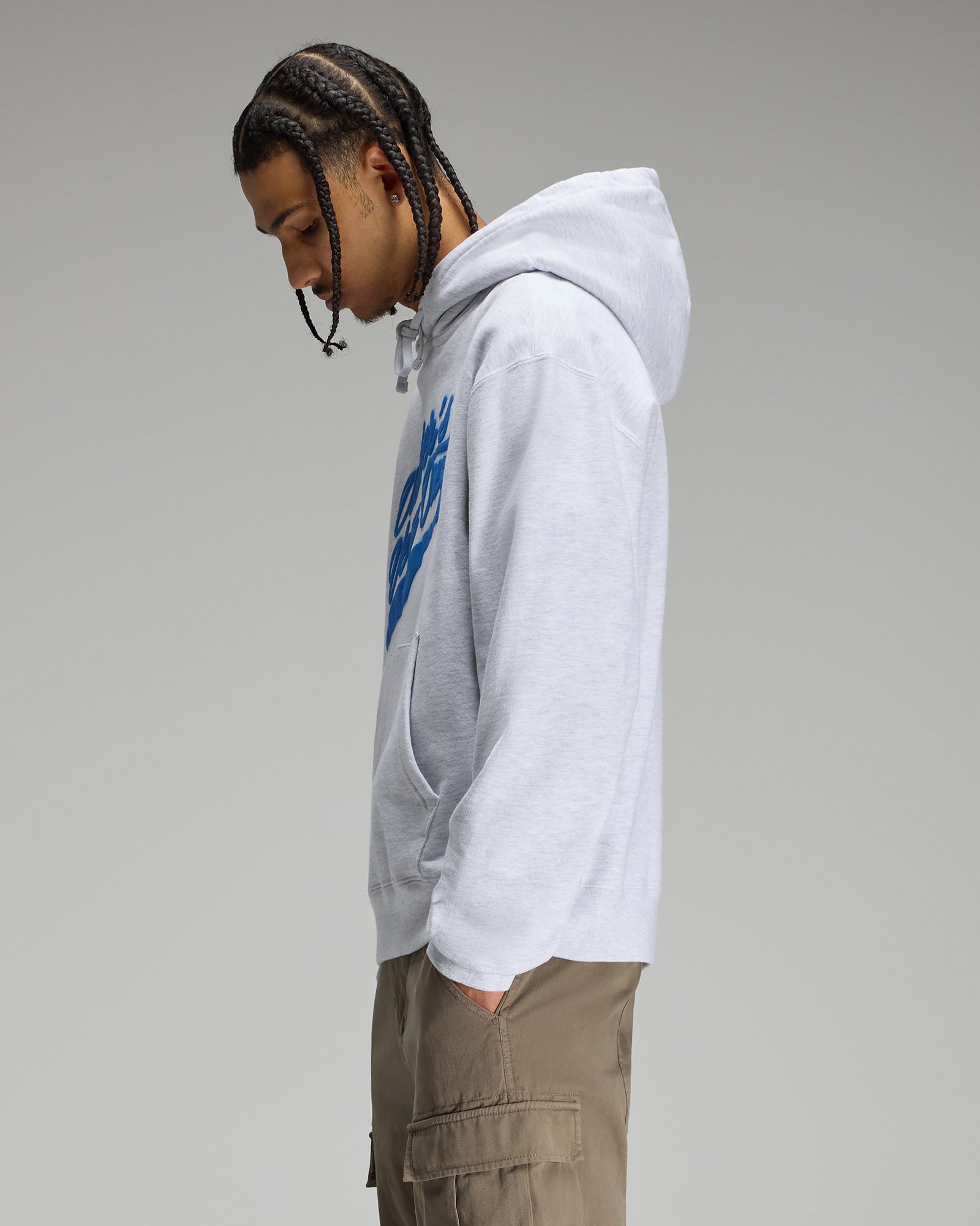 Sports Script Hoodie - Ash Heather Grey IMAGE #4