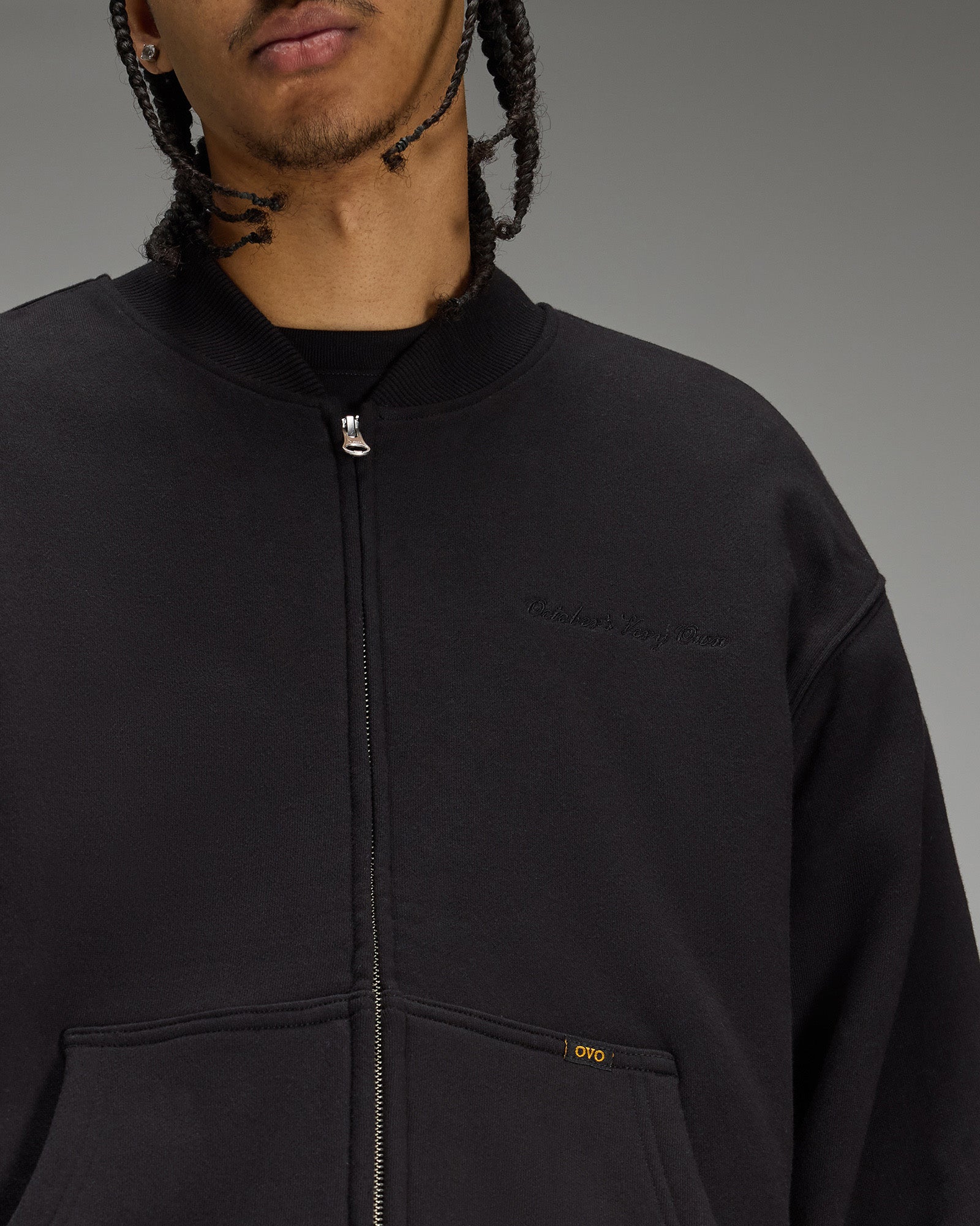 Waffle-Lined Track Jacket - Black IMAGE #6