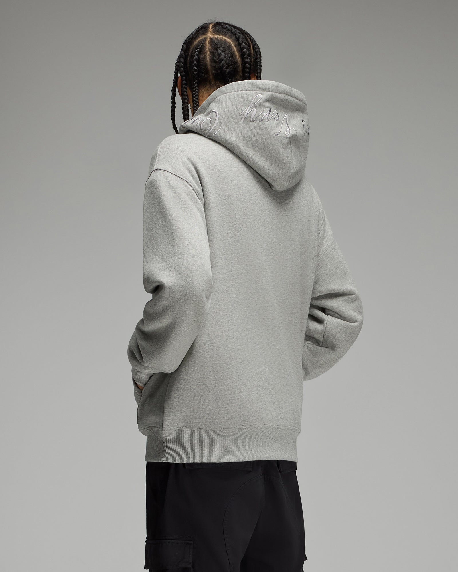 Waffle-Lined Full-Zip Hoodie - Heather Grey IMAGE #5