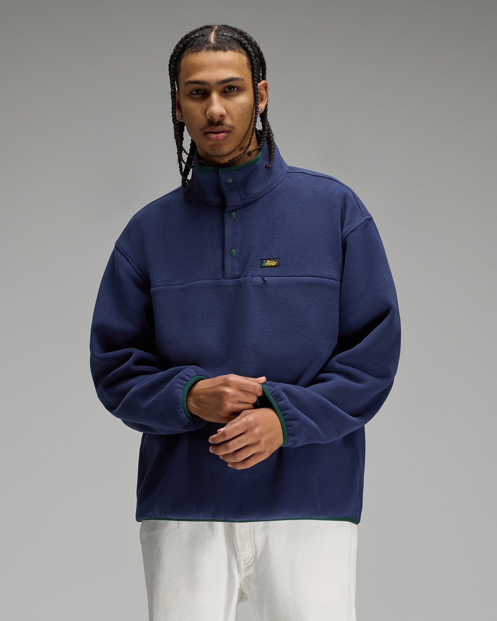 Polartec® Fleece Mockneck - Navy IMAGE #3