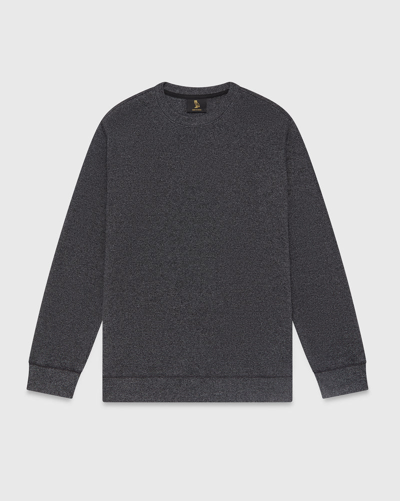 Speckle Waffle Longsleeve T-Shirt  - Black