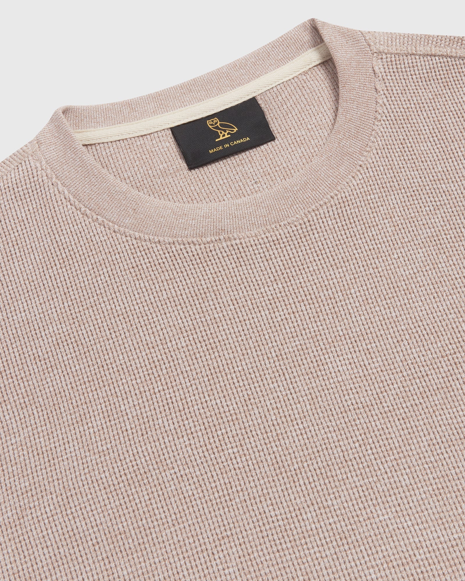 Speckle Waffle Longsleeve T-Shirt  - Oatmeal IMAGE #3