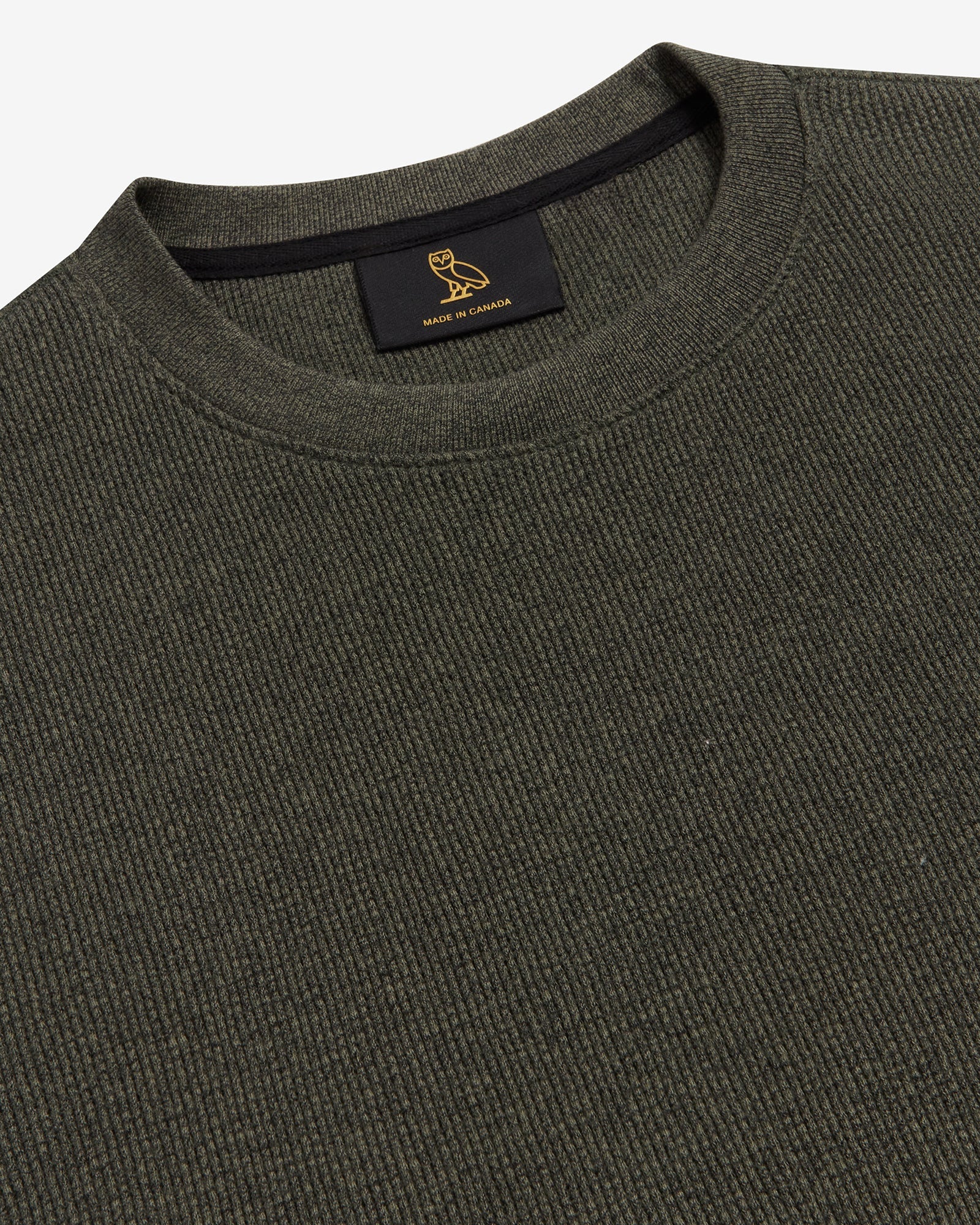 Speckle Waffle Longsleeve T-Shirt  - Olive IMAGE #3