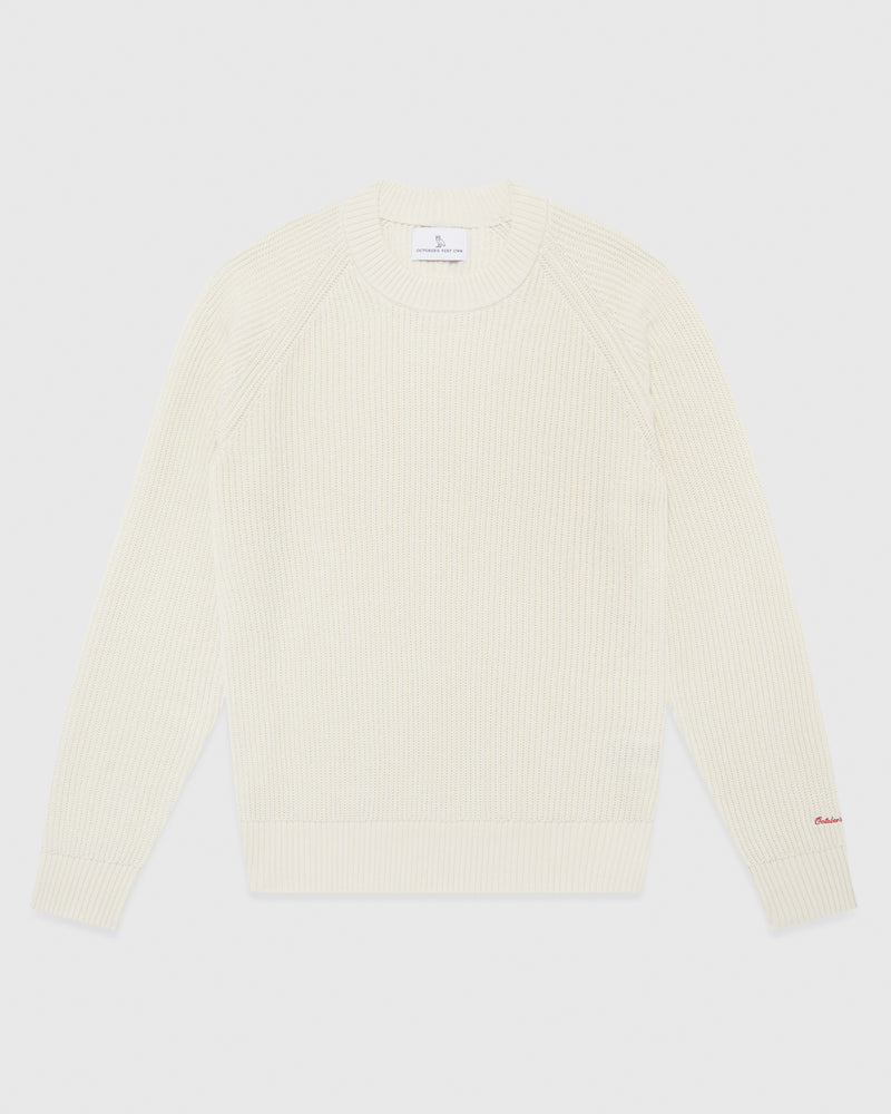 Raglan Knit Sweater - White