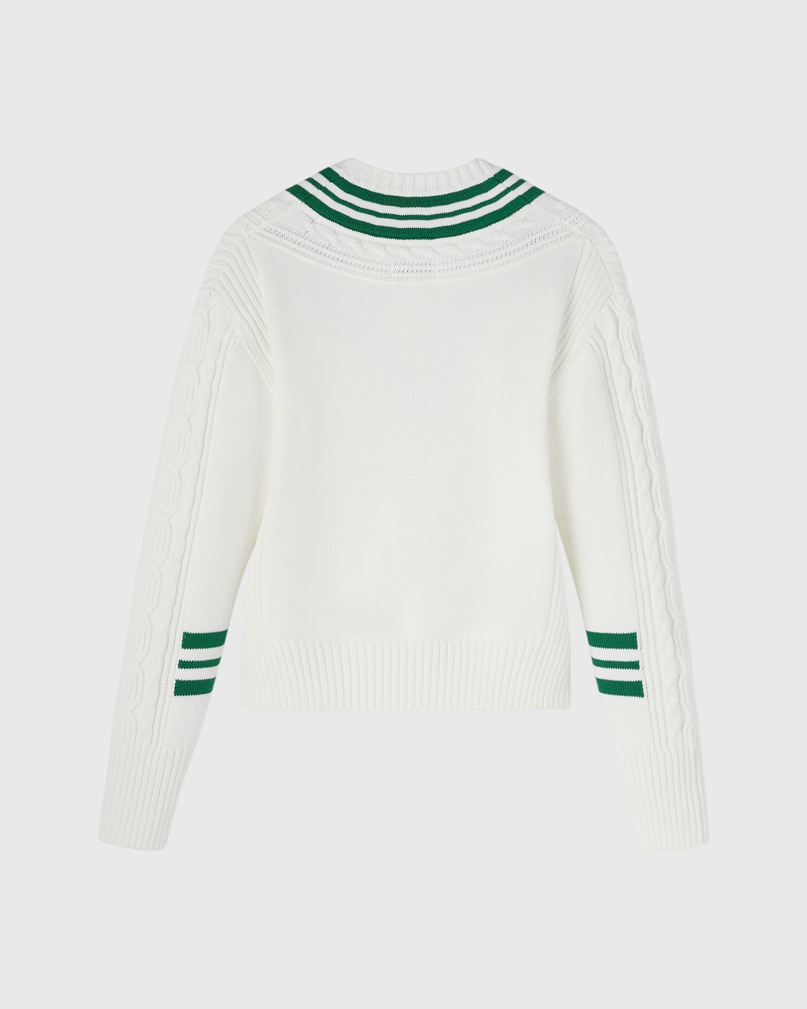 Athletics Club Cable Knit Sweater - White IMAGE #3