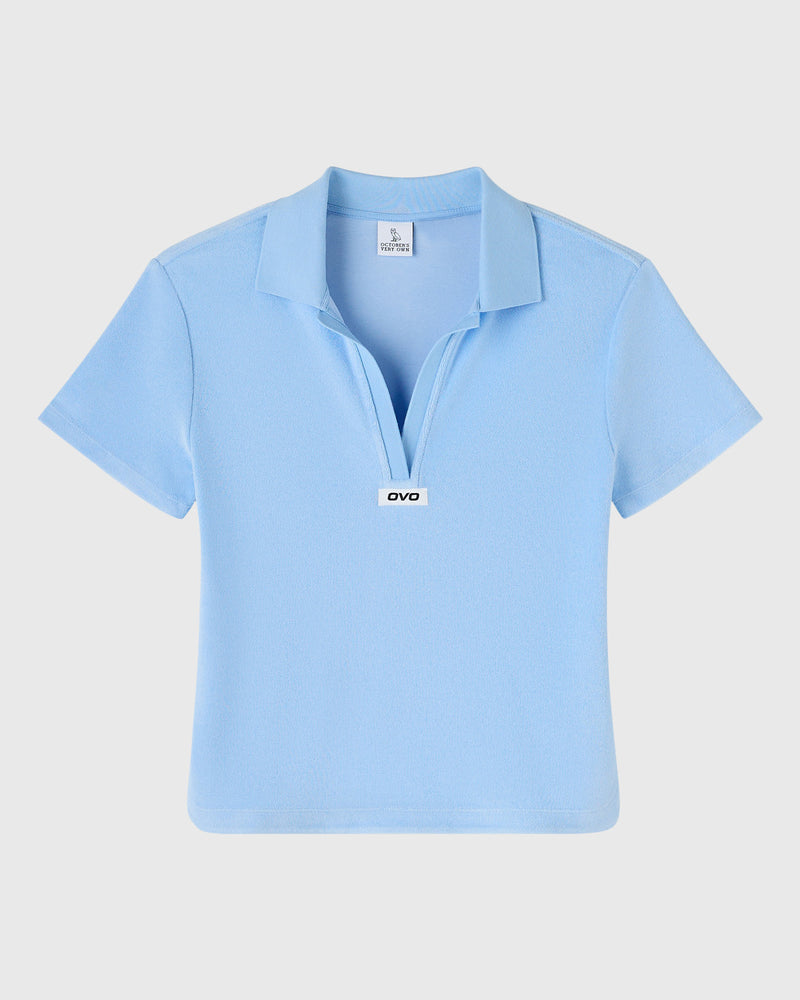 Euro Terry Cloth Polo - Light Blue