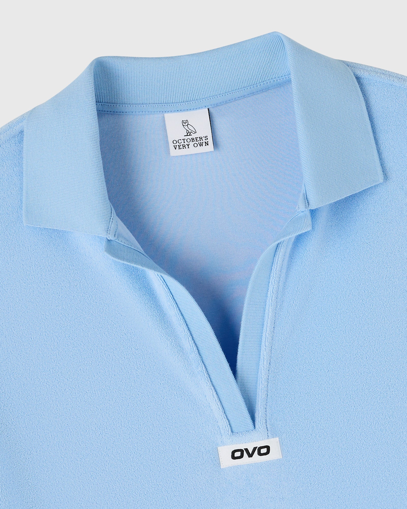 Euro Terry Cloth Polo - Light Blue IMAGE #3