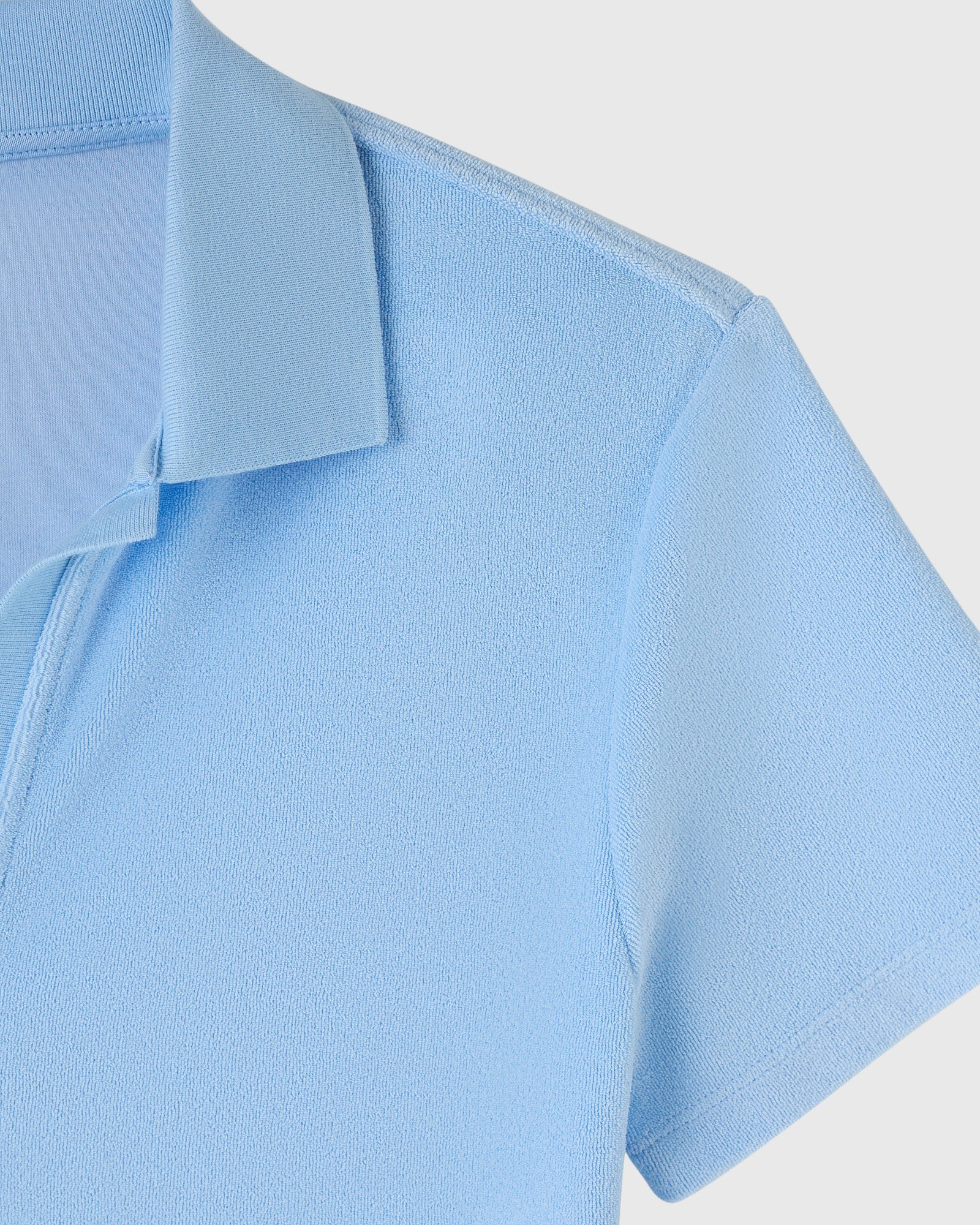 Euro Terry Cloth Polo - Light Blue IMAGE #4