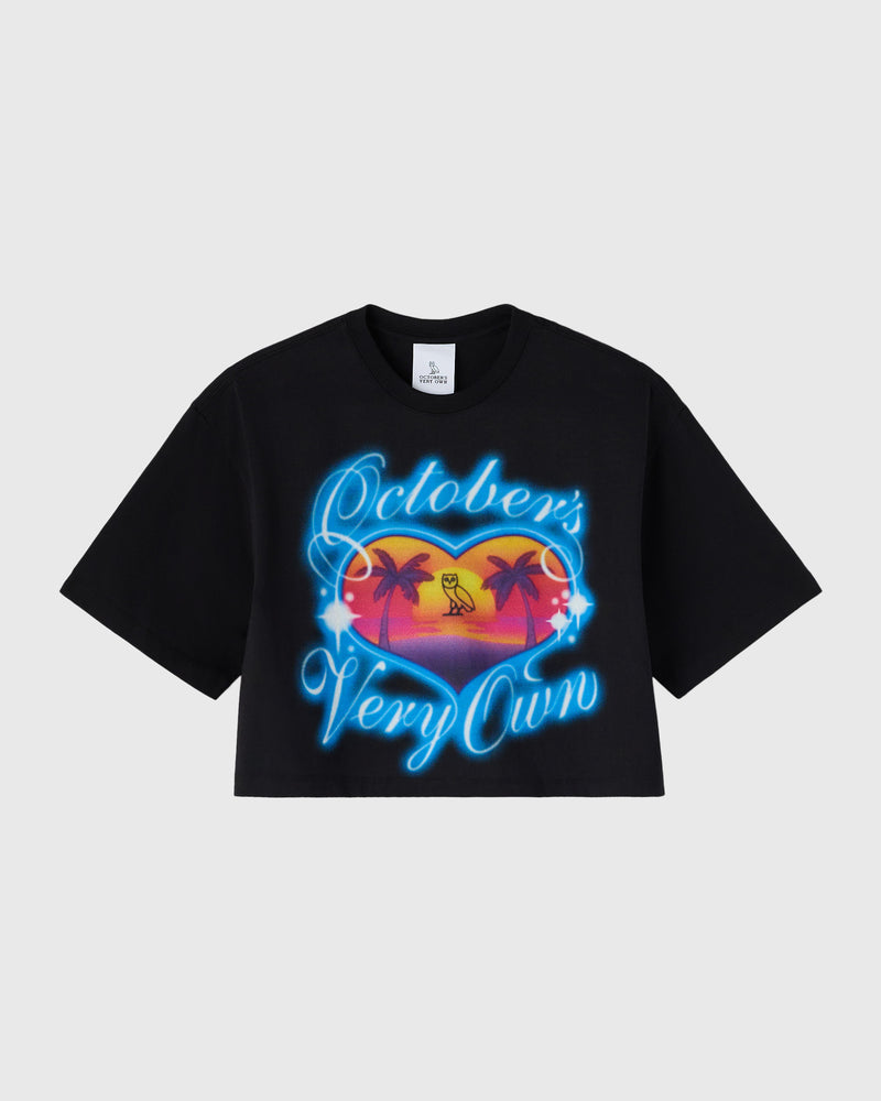 Vacation Cropped T-Shirt - Black