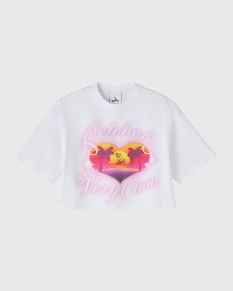 Vacation Cropped T-Shirt - White