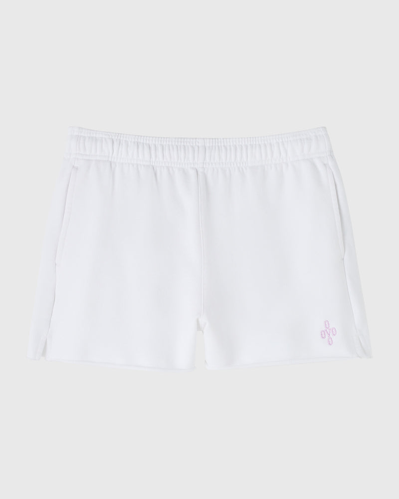 Pom Pom Sweatshort - White