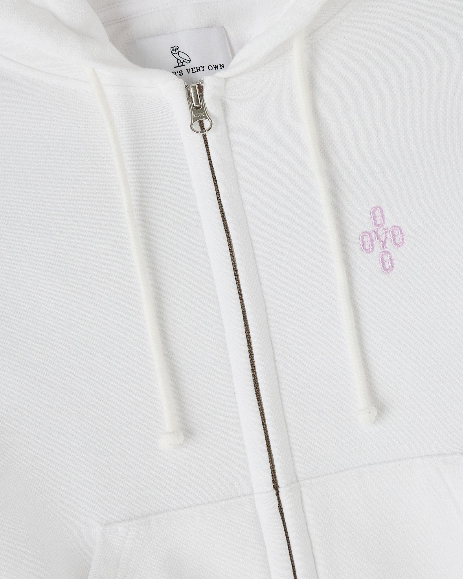Pom Pom Full-Zip Hoodie - White IMAGE #3