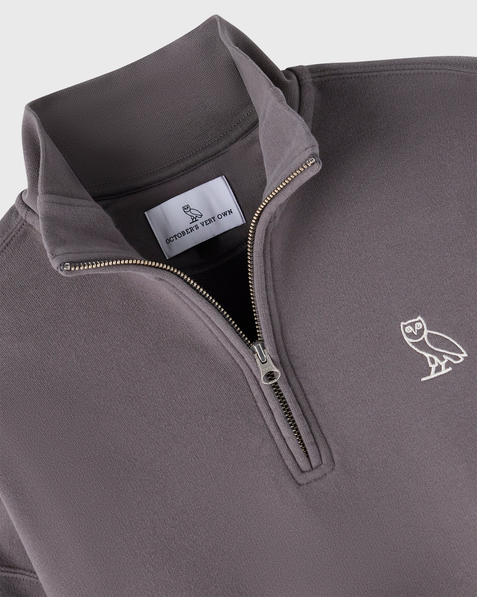 Relaxed-Fit Quarter-Zip Mockneck Sweatshirt - Granite IMAGE #7