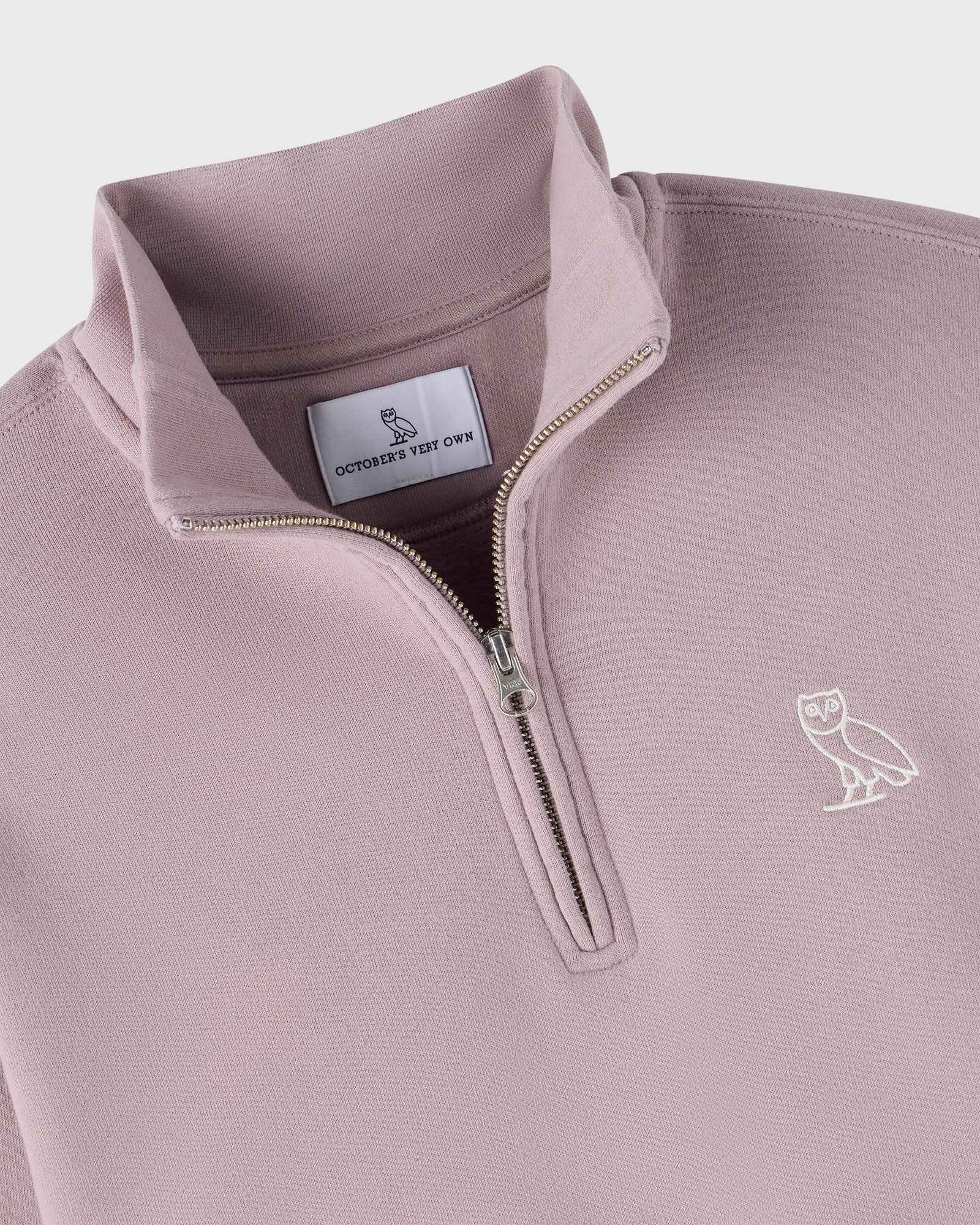 Relaxed-Fit Quarter-Zip Mockneck Sweatshirt - Purple Fog IMAGE #7