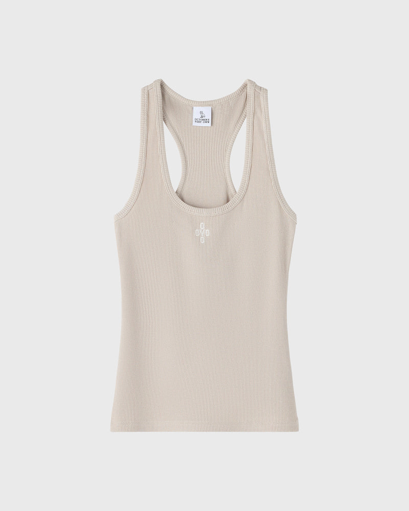 Pom Pom Scoopneck Tank Top - Sand