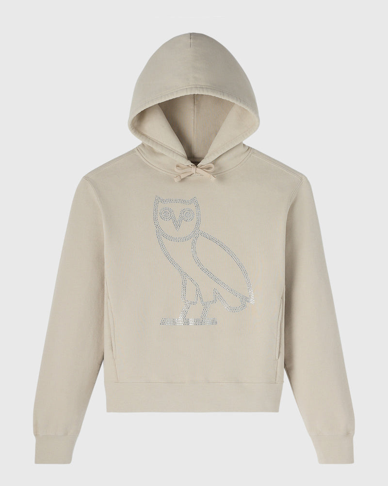 Rhinestone Icon Hoodie - Sand