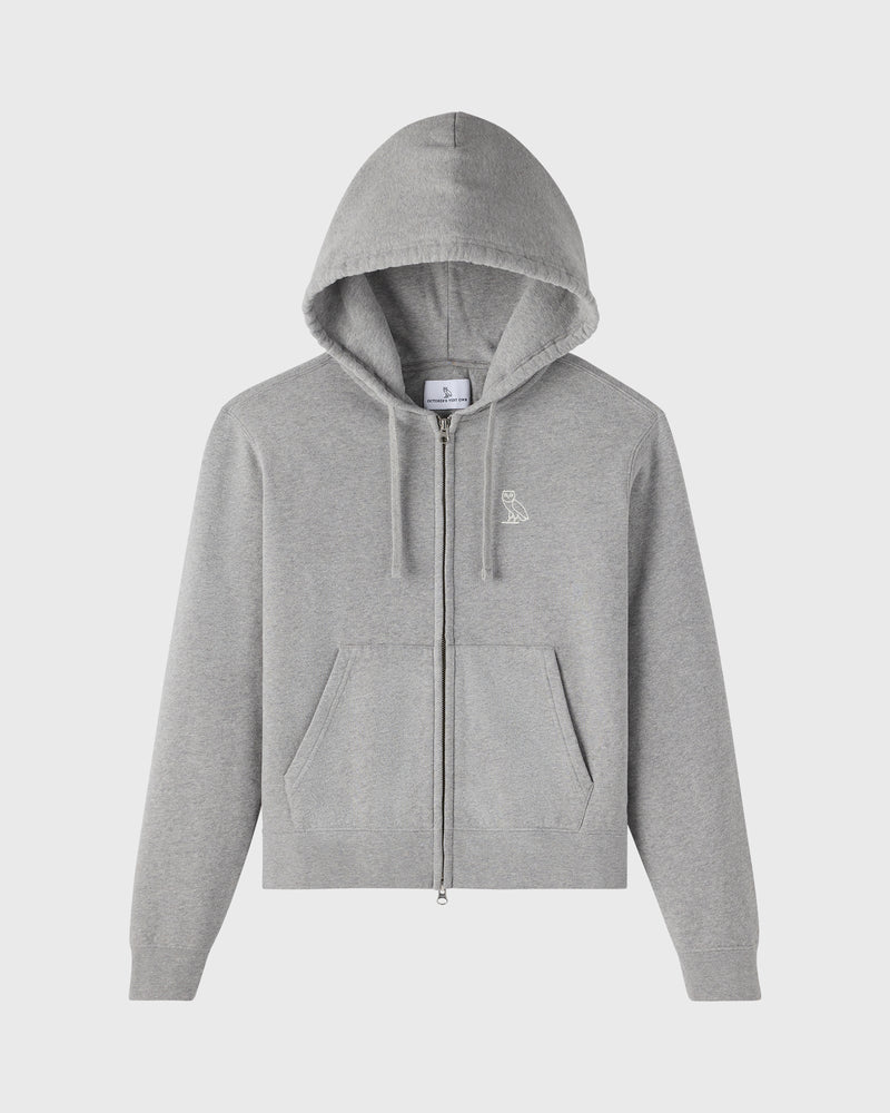 Relaxed-Fit Full-Zip Hoodie - Heather Grey