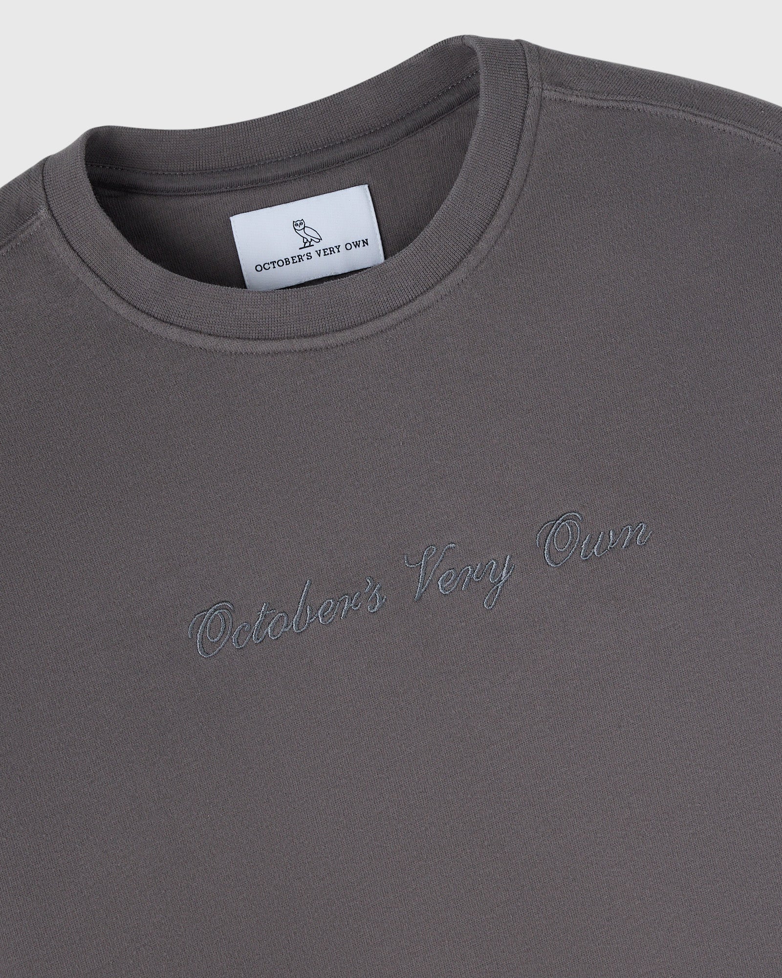 Script Fleece Crewneck - Grey IMAGE #2